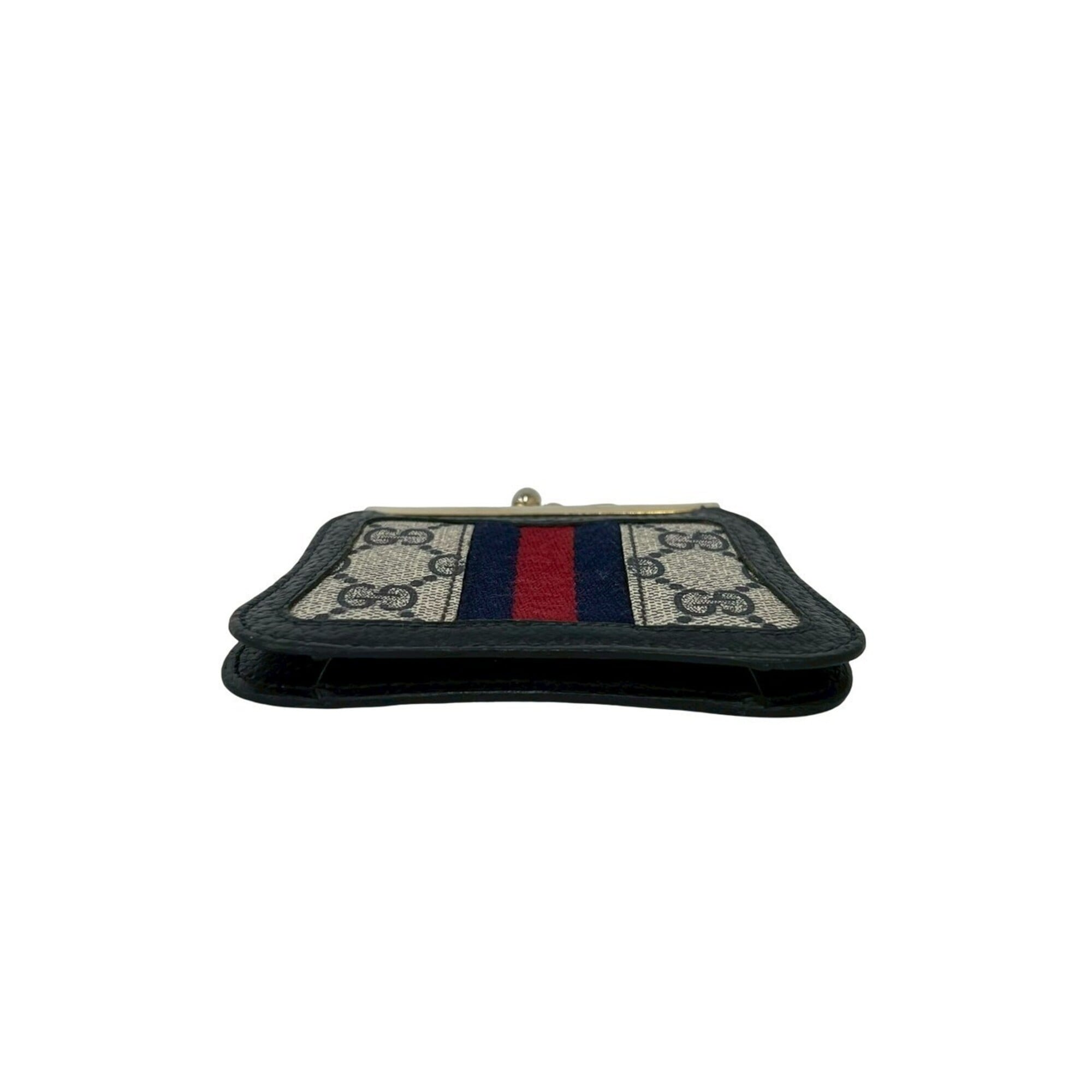 Gucci Navy Red Color Pvc Leather Coin Purse/Coin Case (Pre-Owned)