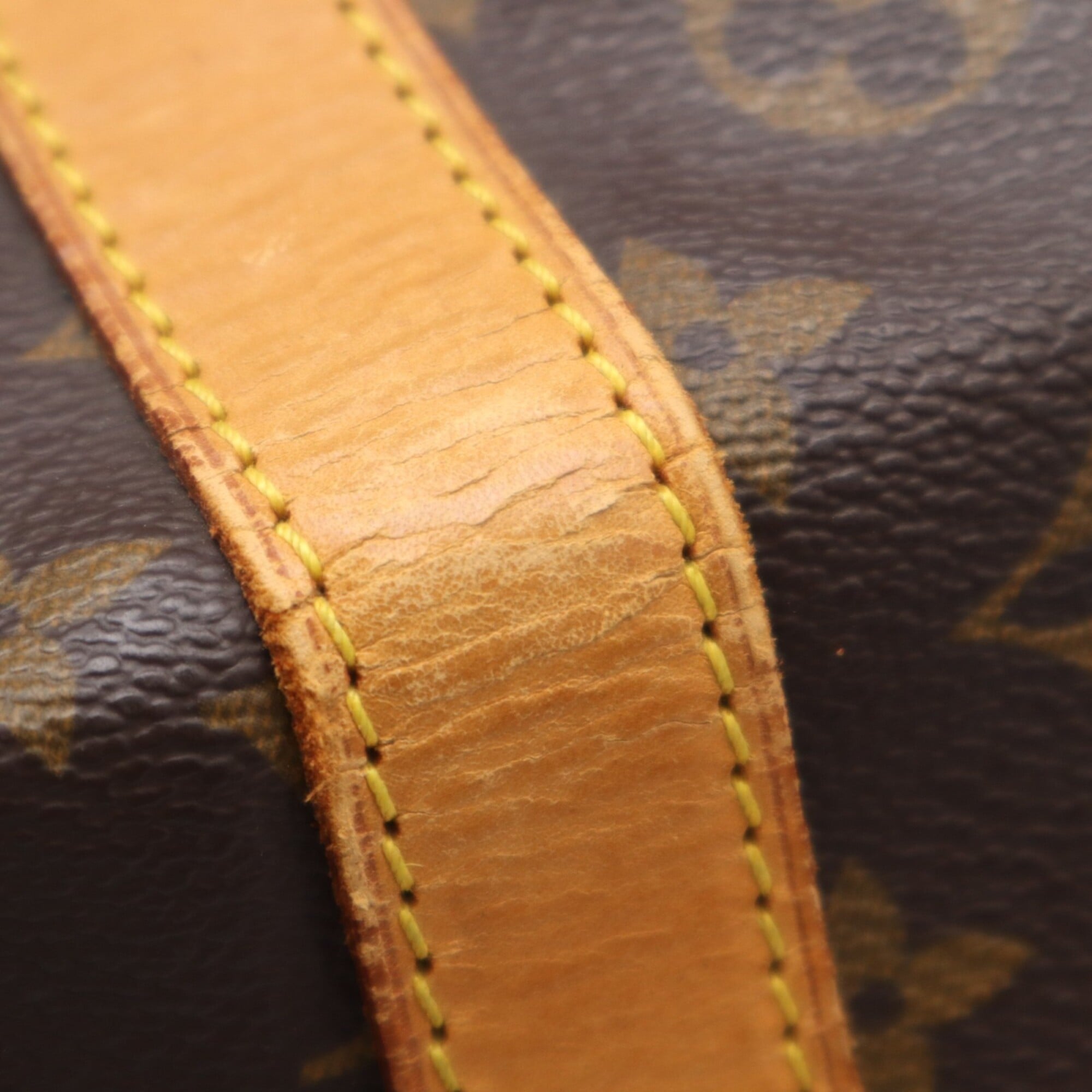 Louis Vuitton Monogram Beige Brown Coated Canvas Leather Boston Bag (Pre-Owned)