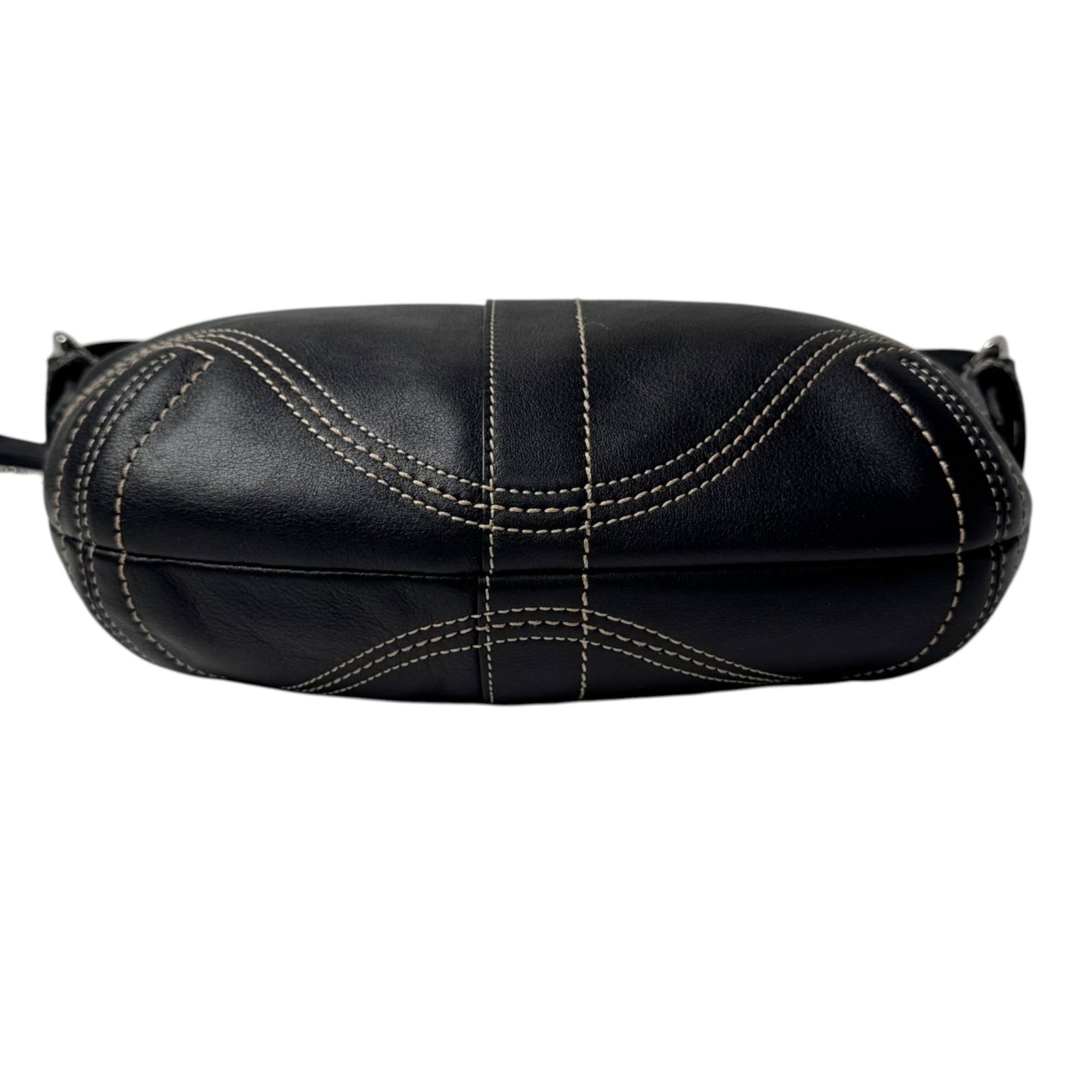 Coach Black Leather Handbag Shoulder Bag (Pre-Owned)