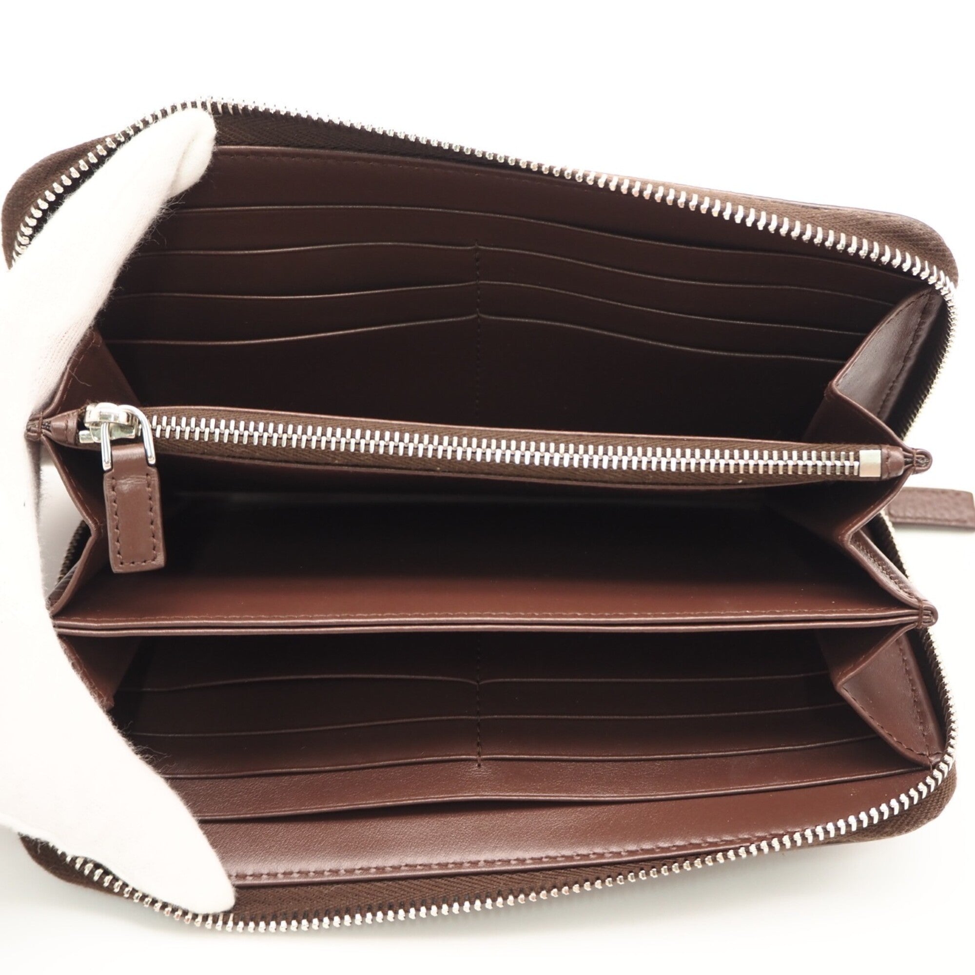 Prada Brown Leather Long Wallet (Bi-Fold) (Pre-Owned)