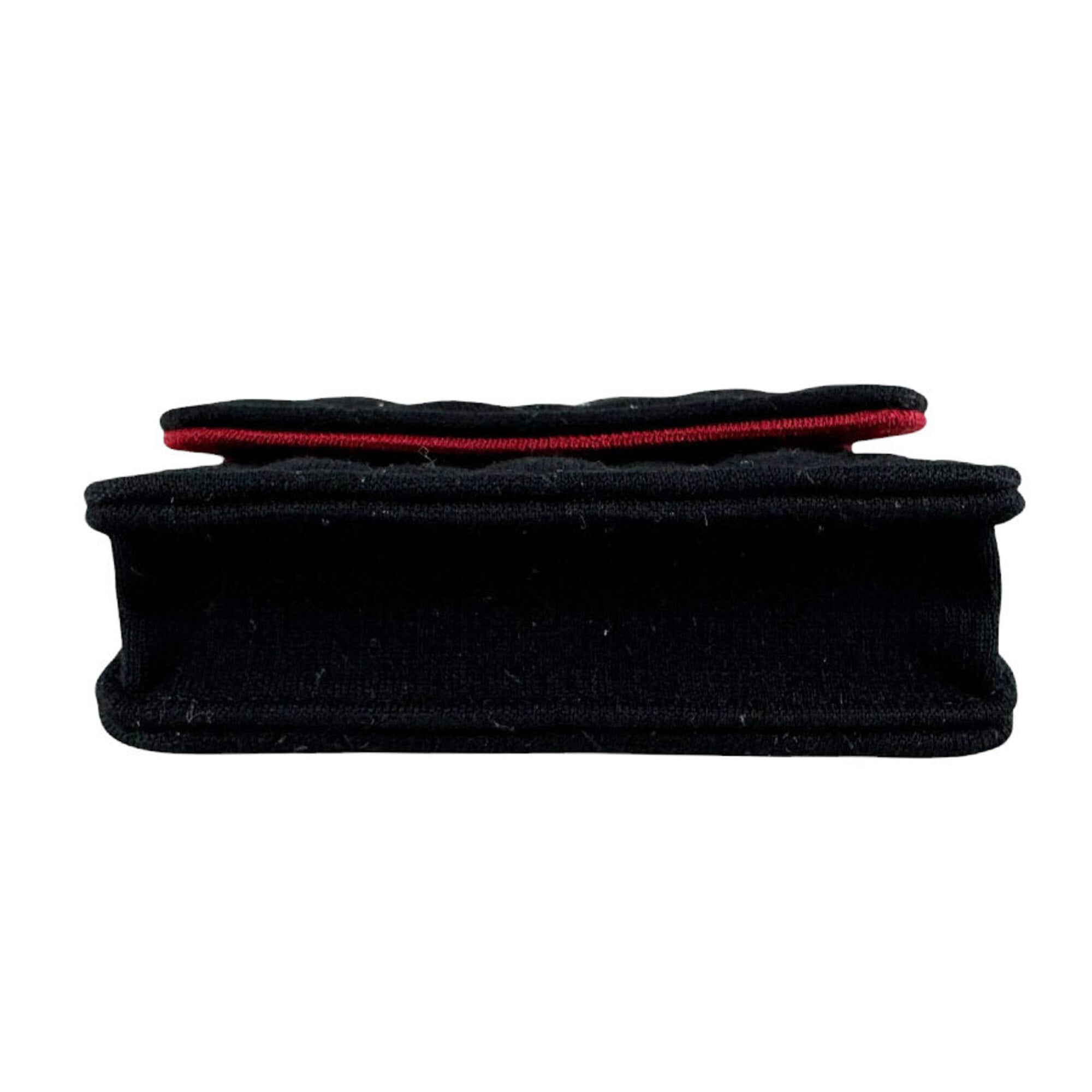 Chanel Black Cotton Leather Shoulder Bag (Pre-Owned)