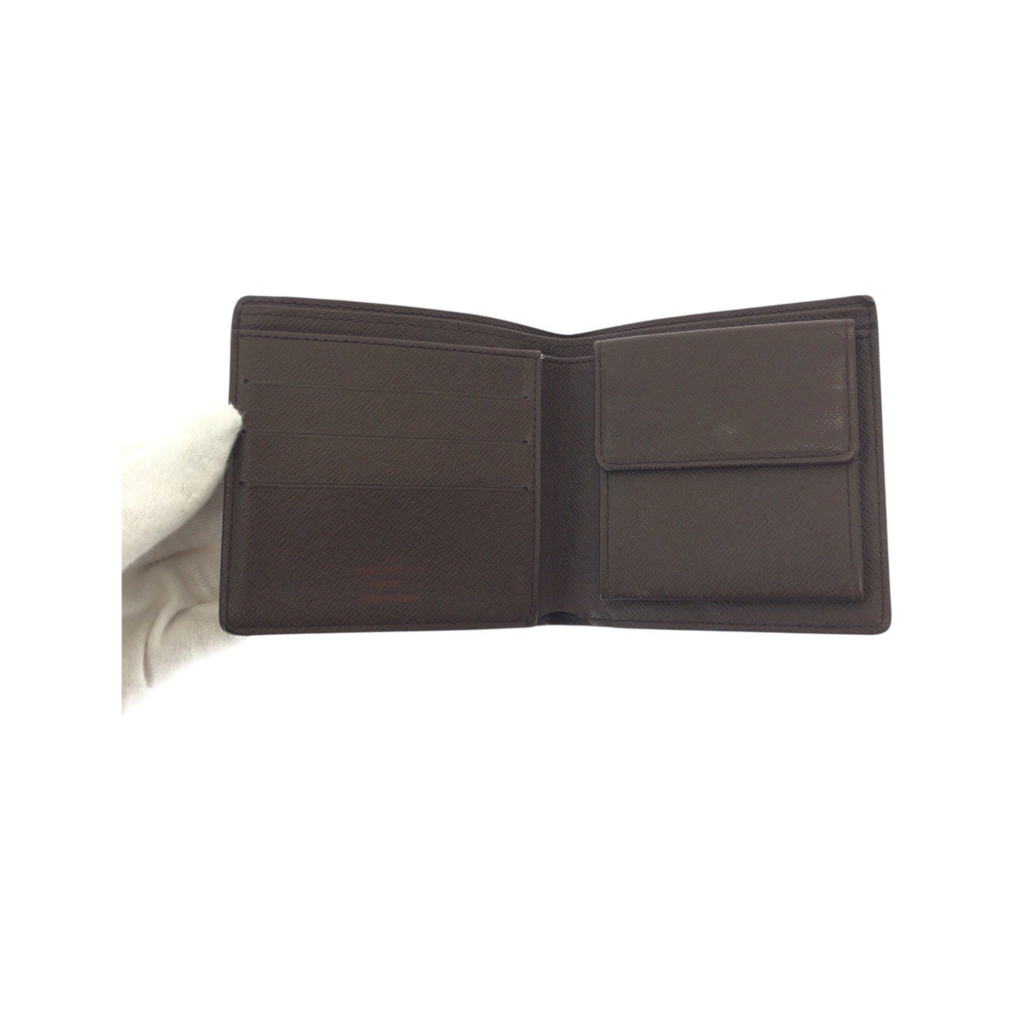Louis Vuitton Brown Damier Canvas Dark Brown Pvc Wallet (Bi-Fold) (Pre-Owned)