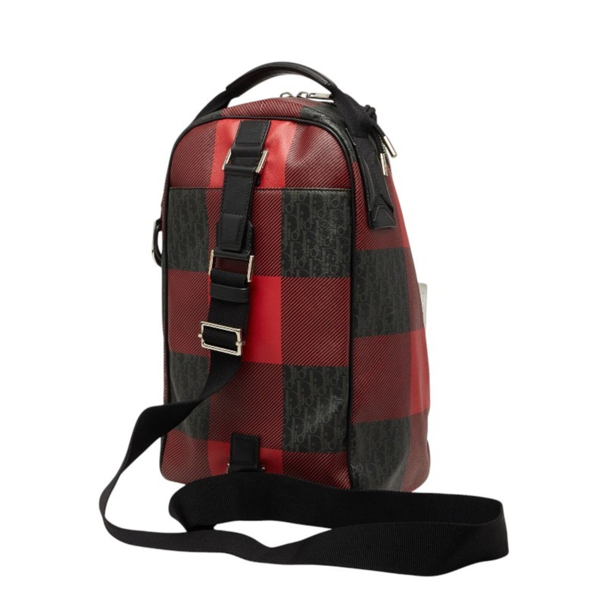 Dior Homme Black Red Color Pvc Leather Shoulder Bag Sling Bag (Pre-Owned)
