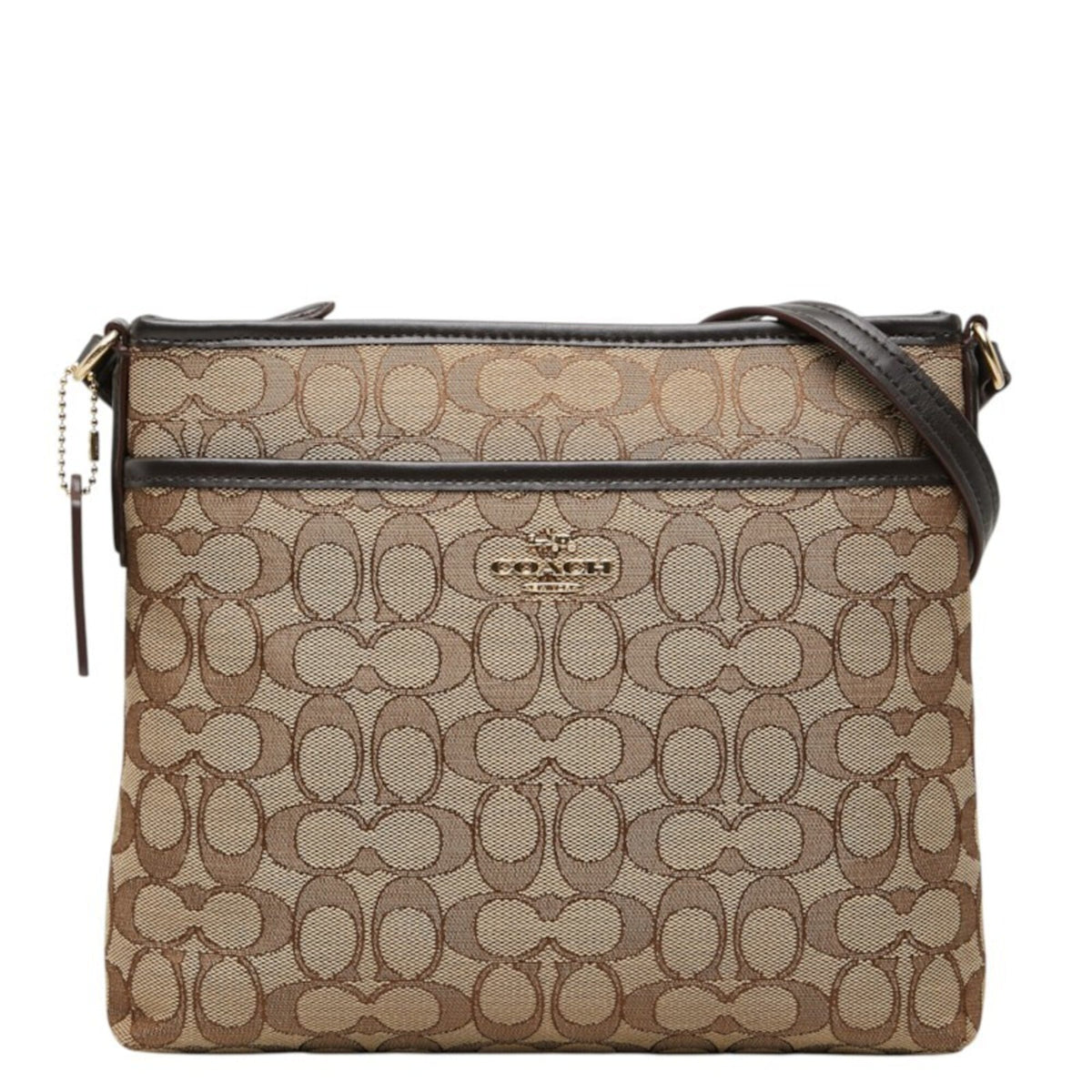 Coach Beige Canvas Leather Shoulder Bag (Pre-Owned)
