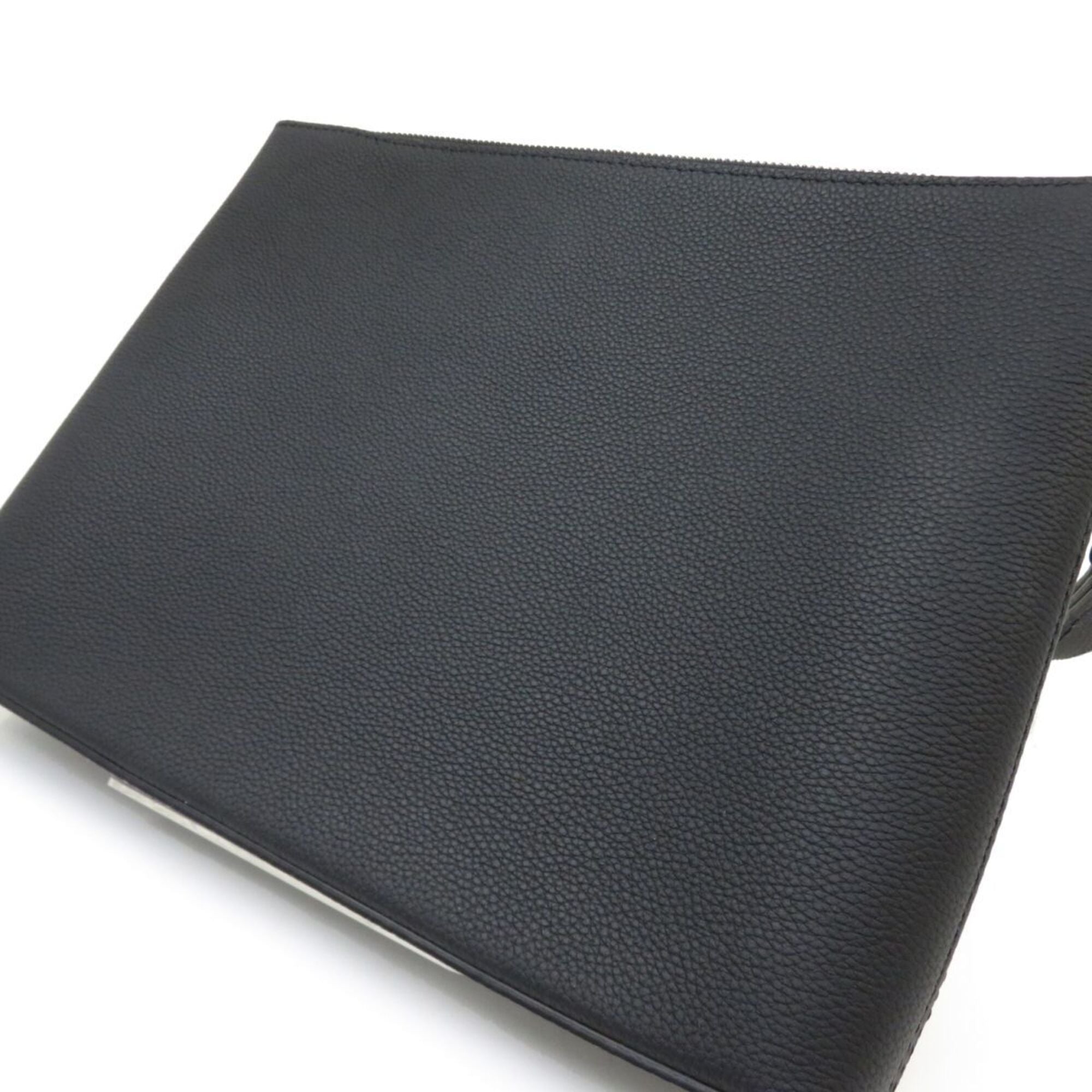 Louis Vuitton Black Leather Clutch Bag Pouch (Pre-Owned)