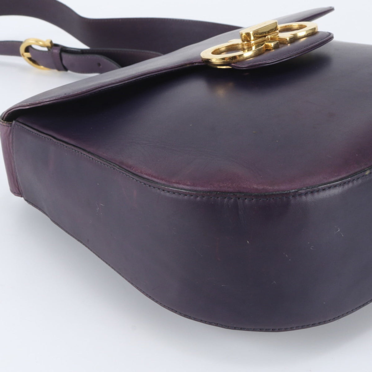 Salvatore Ferragamo Purple Leather Crossbody Bag Shoulder Bag (Pre-Owned)