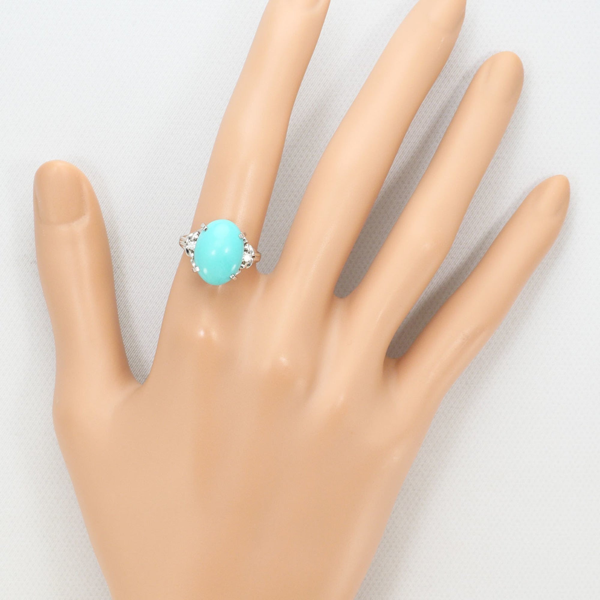 Unbranded Platinum Turquoise Platinum 900 Band Ring (Pre-Owned)