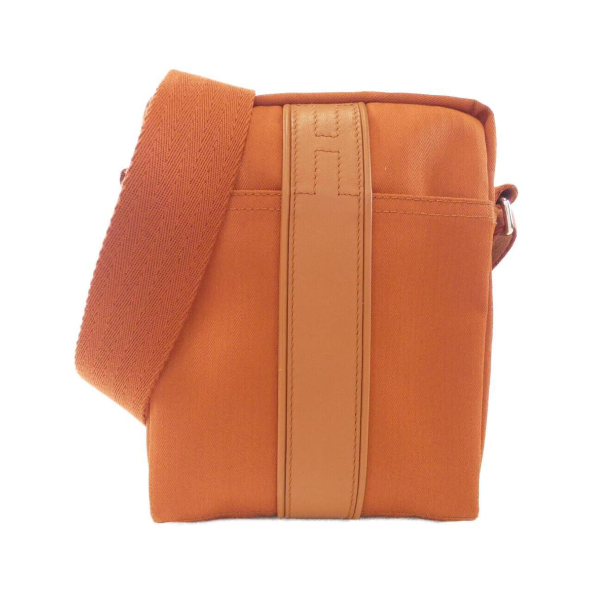 Hermes Acapulco Brique Toile Chevron Pochette Shoulder Bag (Pre-Owned)
