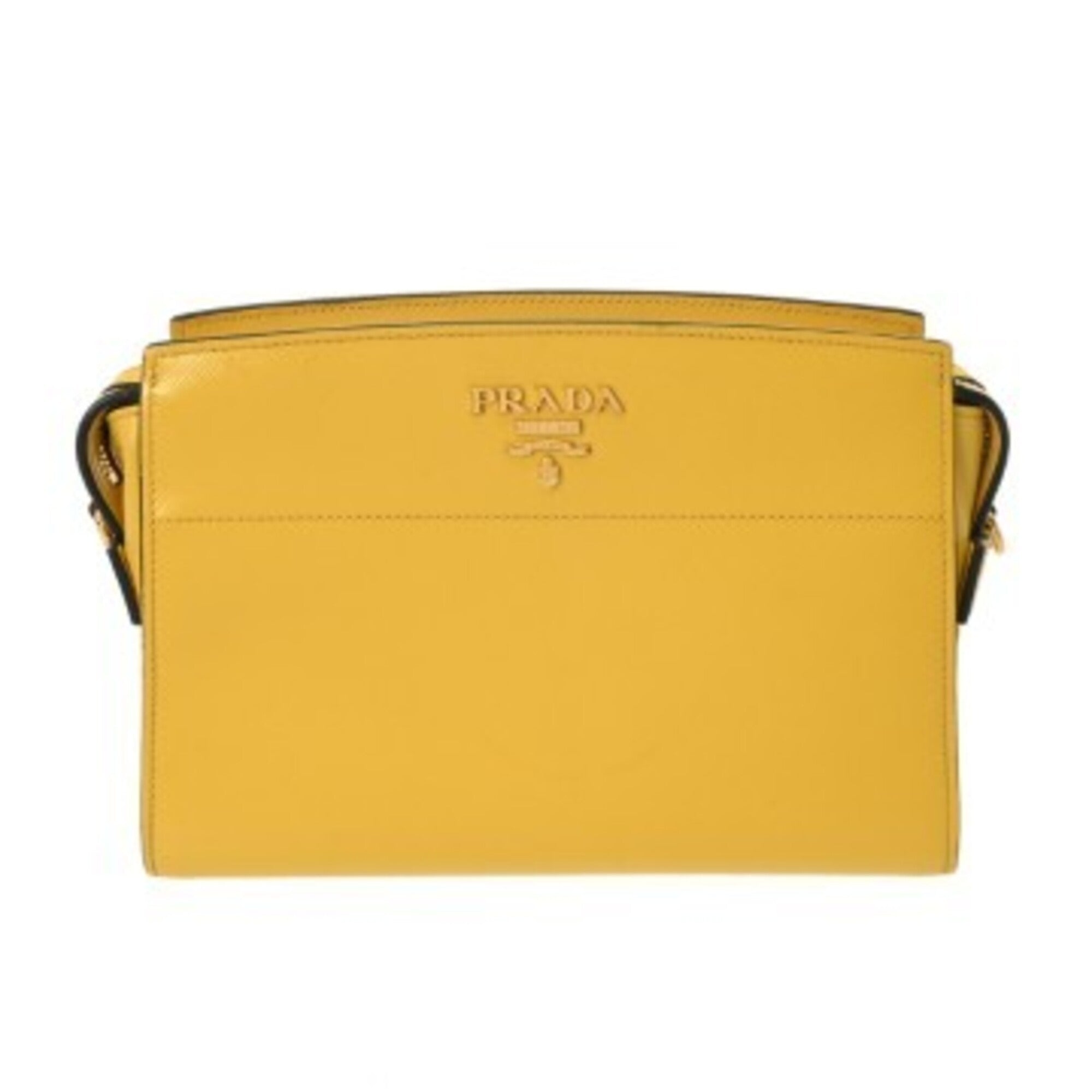 Prada Yellow Leather Shoulder Bag (Pre-Owned)
