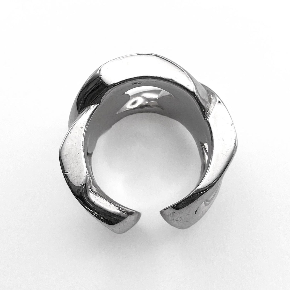 Hermes Silver Silver 925 Band Ring (Pre-Owned)