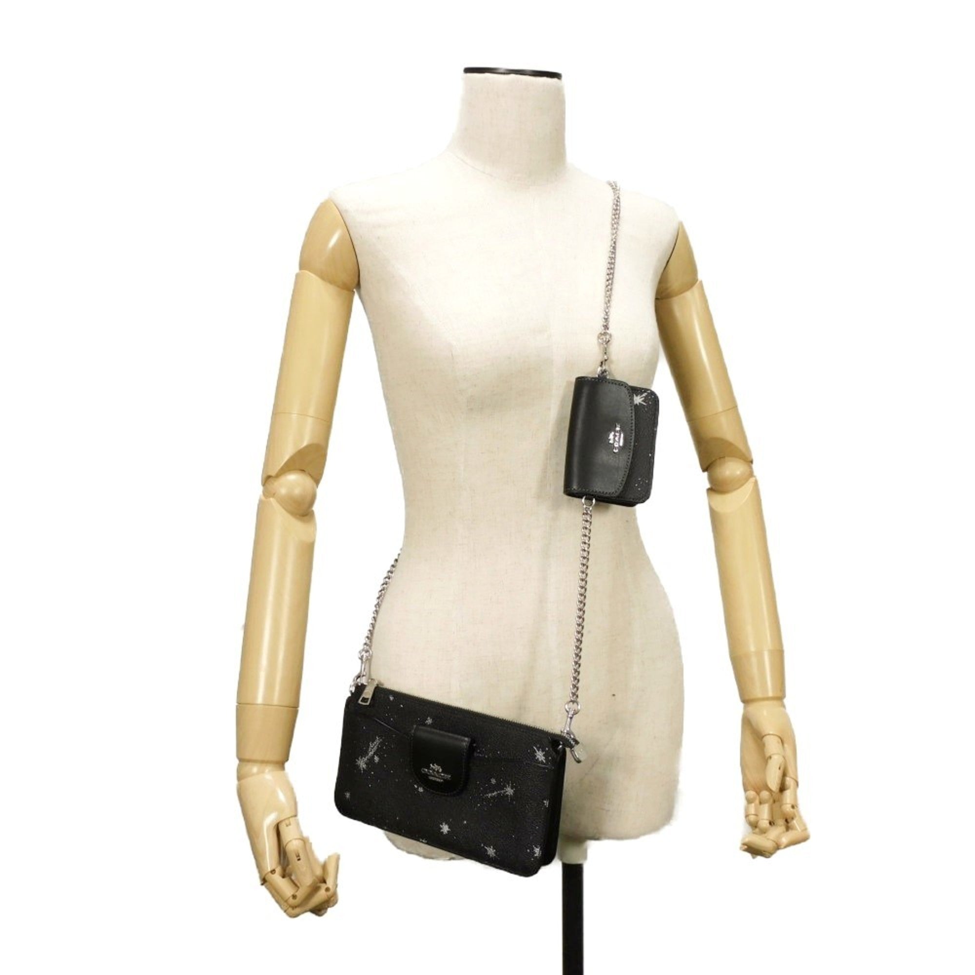Coach Poppy Black Coated Canvas Shoulder Bag Sling Bag (Pre-Owned)