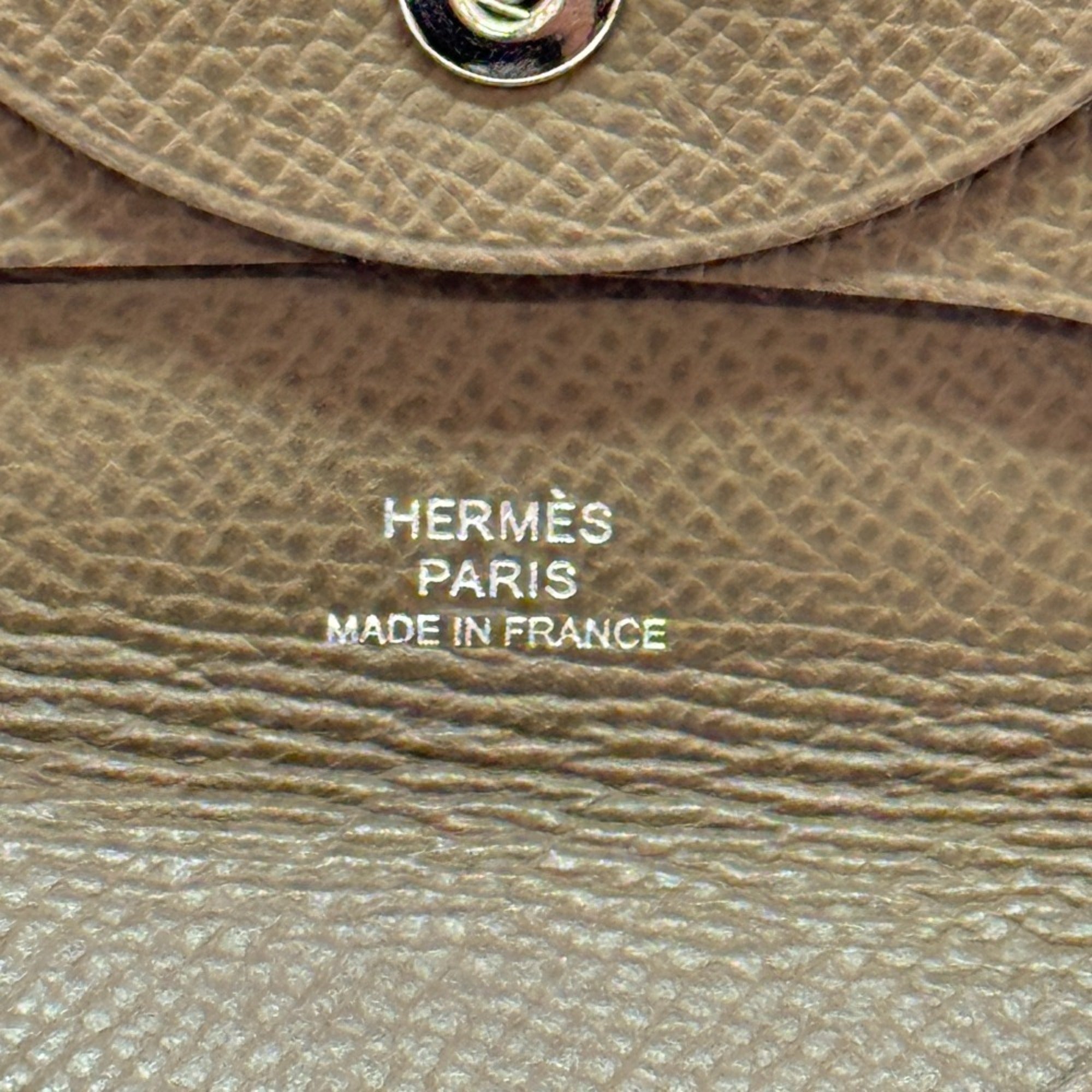 Hermes Bastia Etoupe Gray Epsom Leather Coin Purse/Coin Case (Pre-Owned)
