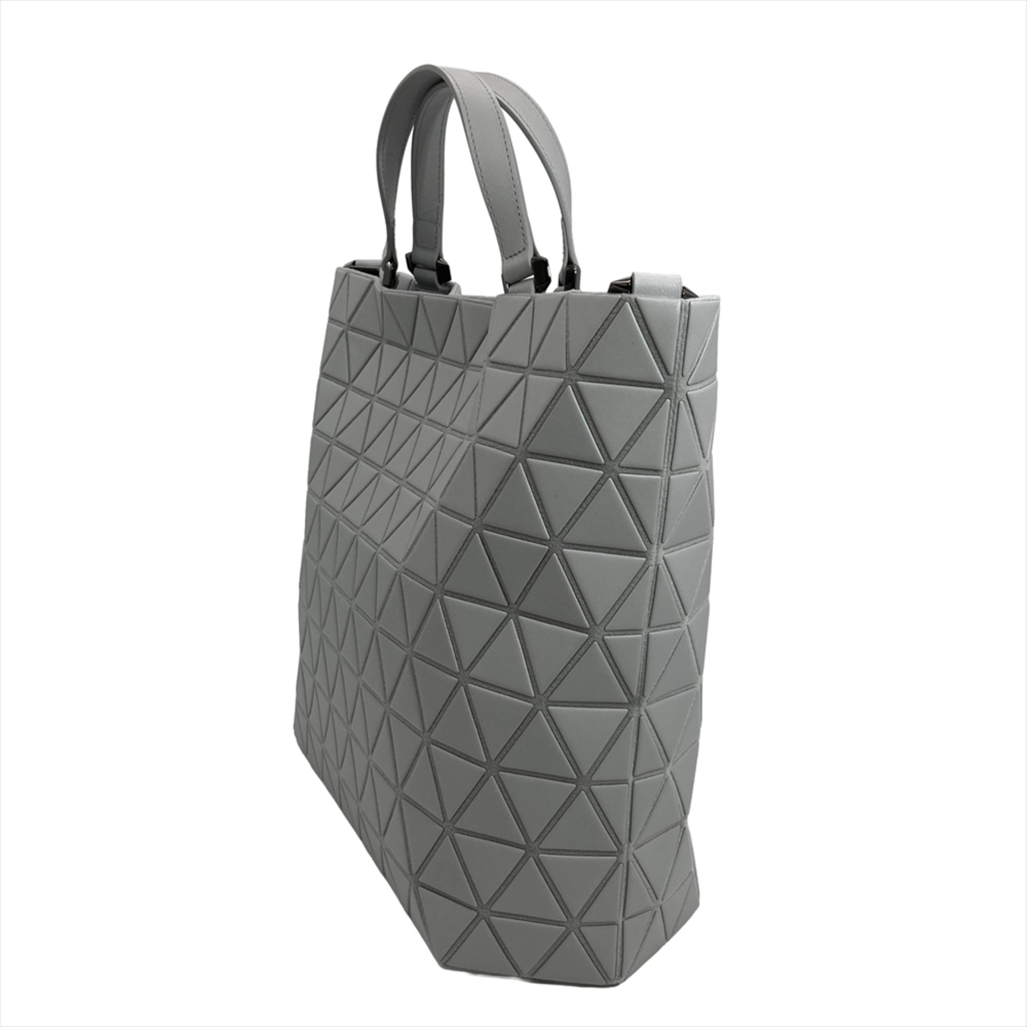 Issey Miyake Gray Leather Polyester Handbag Shoulder Bag (Pre-Owned)