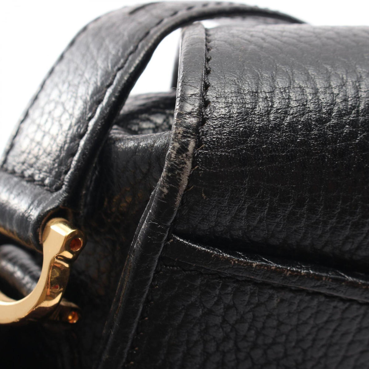 Cartier Black Leather Handbag Shoulder Bag (Pre-Owned)