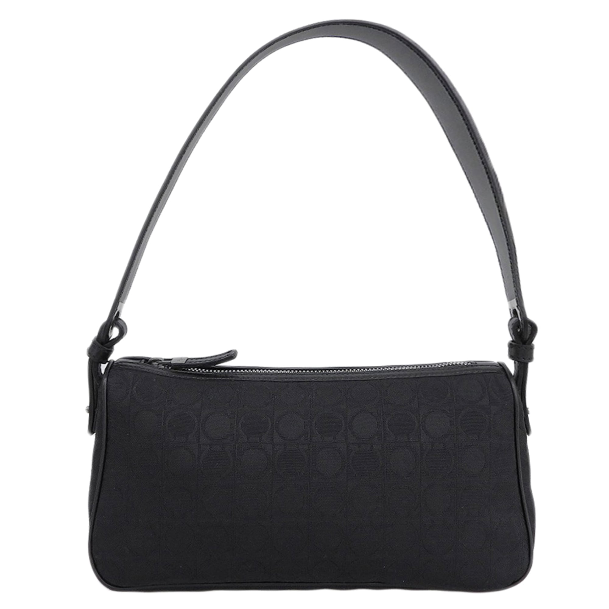 Salvatore Ferragamo Black Canvas Shoulder Bag (Pre-Owned)