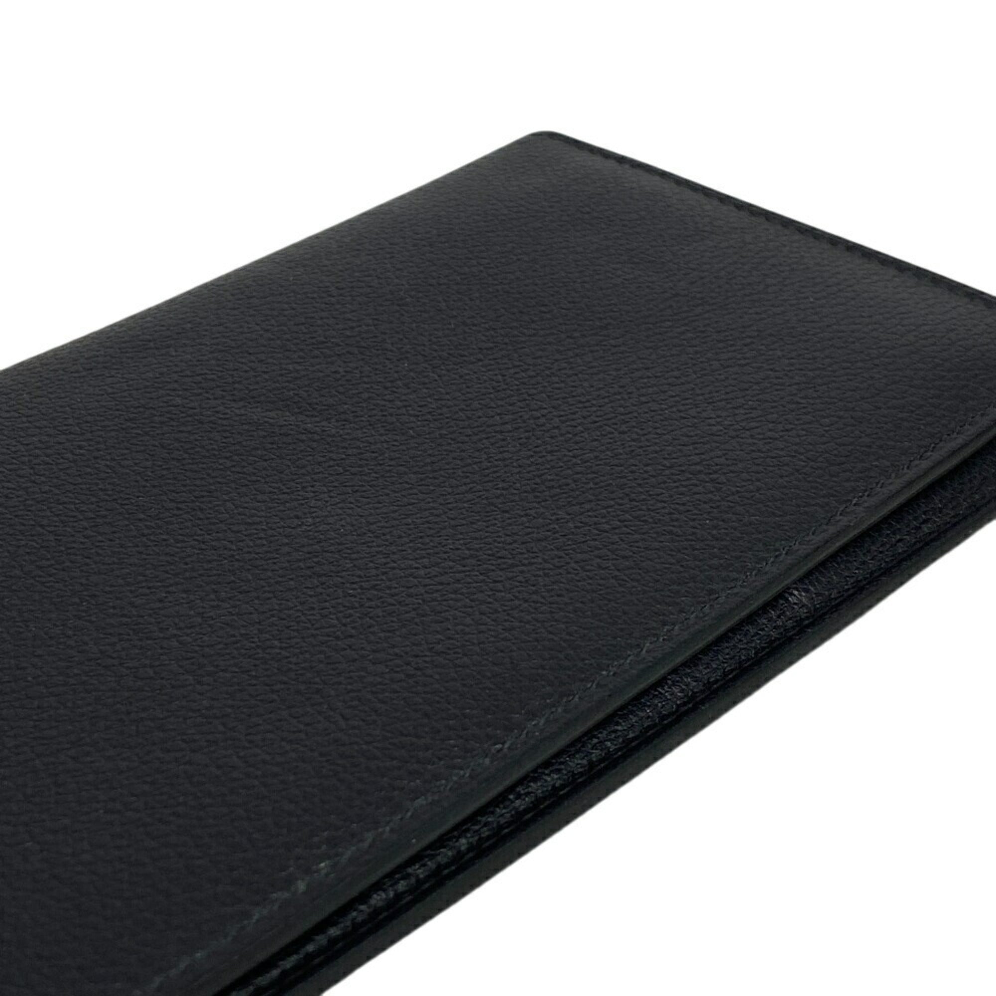 Hermes Black Leather Long Wallet (Bi-Fold) (Pre-Owned)
