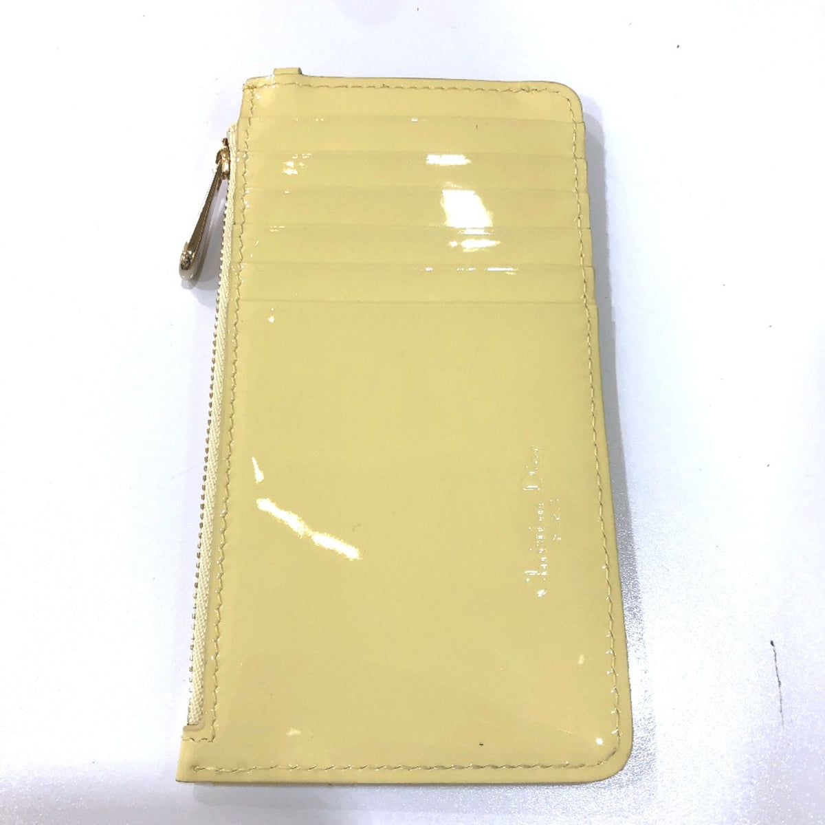 Christian Dior Beige Patent Leather Coin Purse/Coin Case (Pre-Owned)