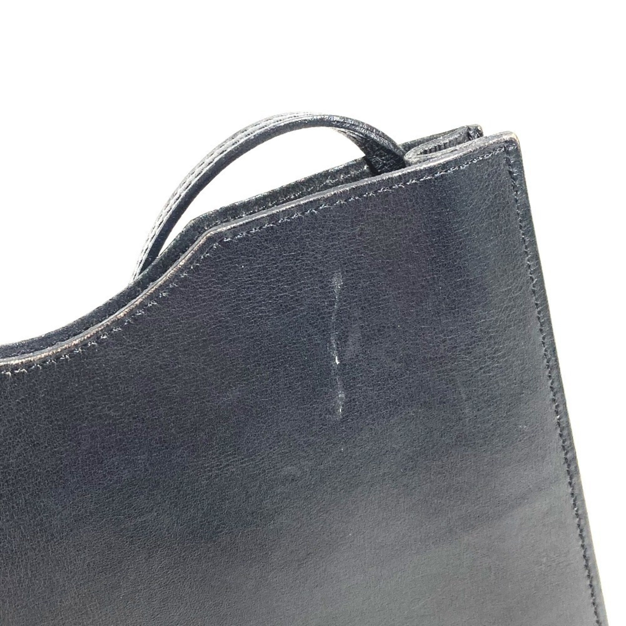 Hermes Onimaitou Black Box Calf Leather Shoulder Bag (Pre-Owned)