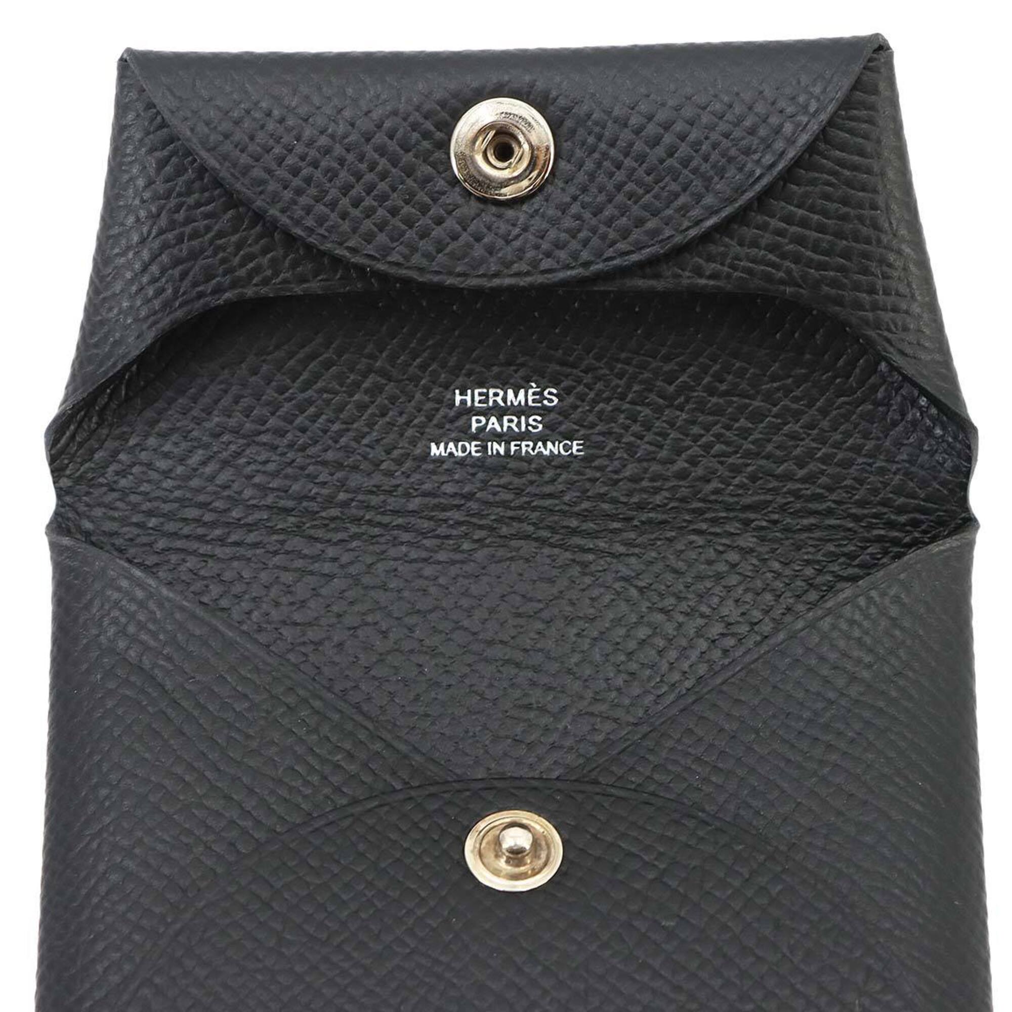 Hermes Black Epsom Leather Coin Purse/Coin Case (Pre-Owned)