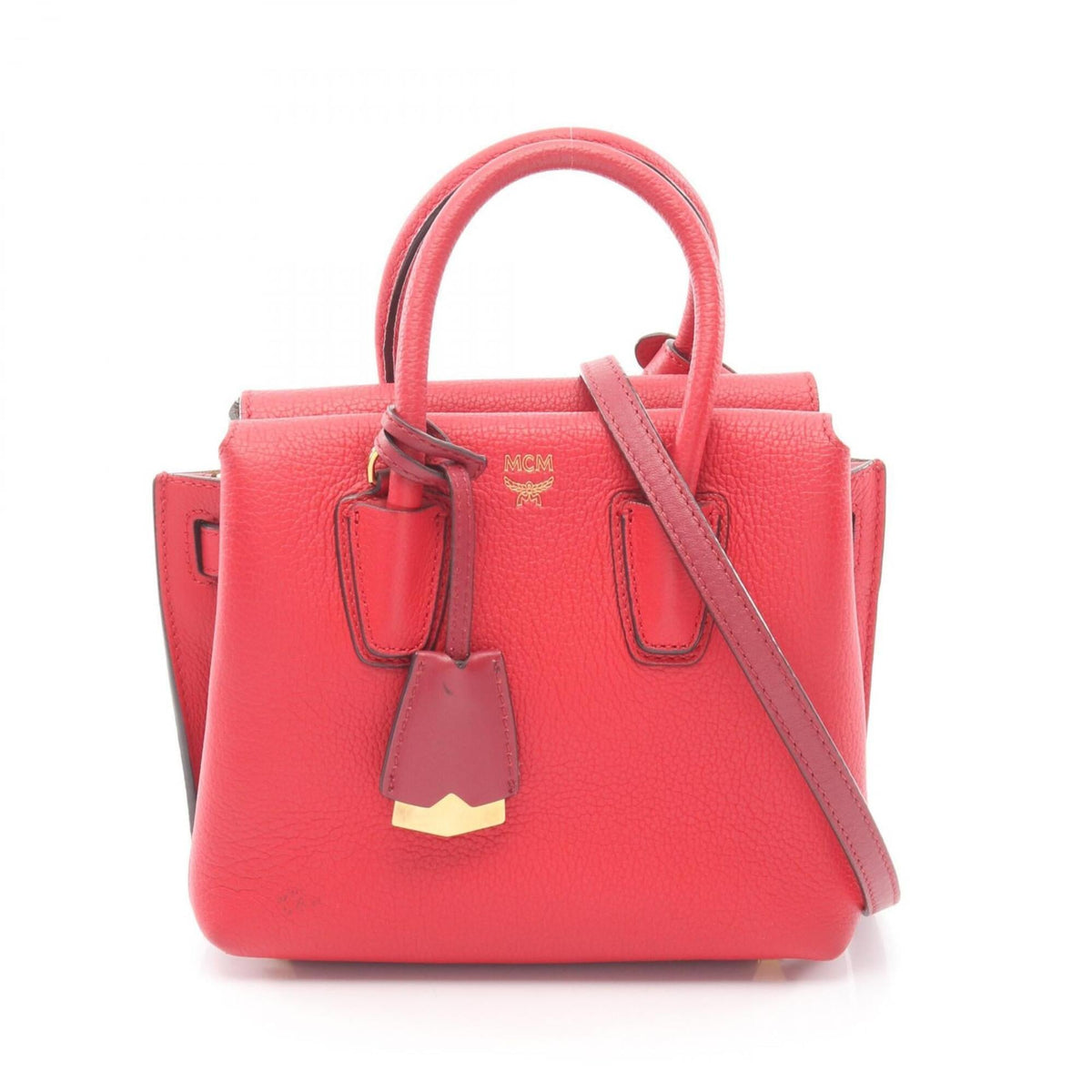 Mcm Red Color Leather Handbag (Pre-Owned)