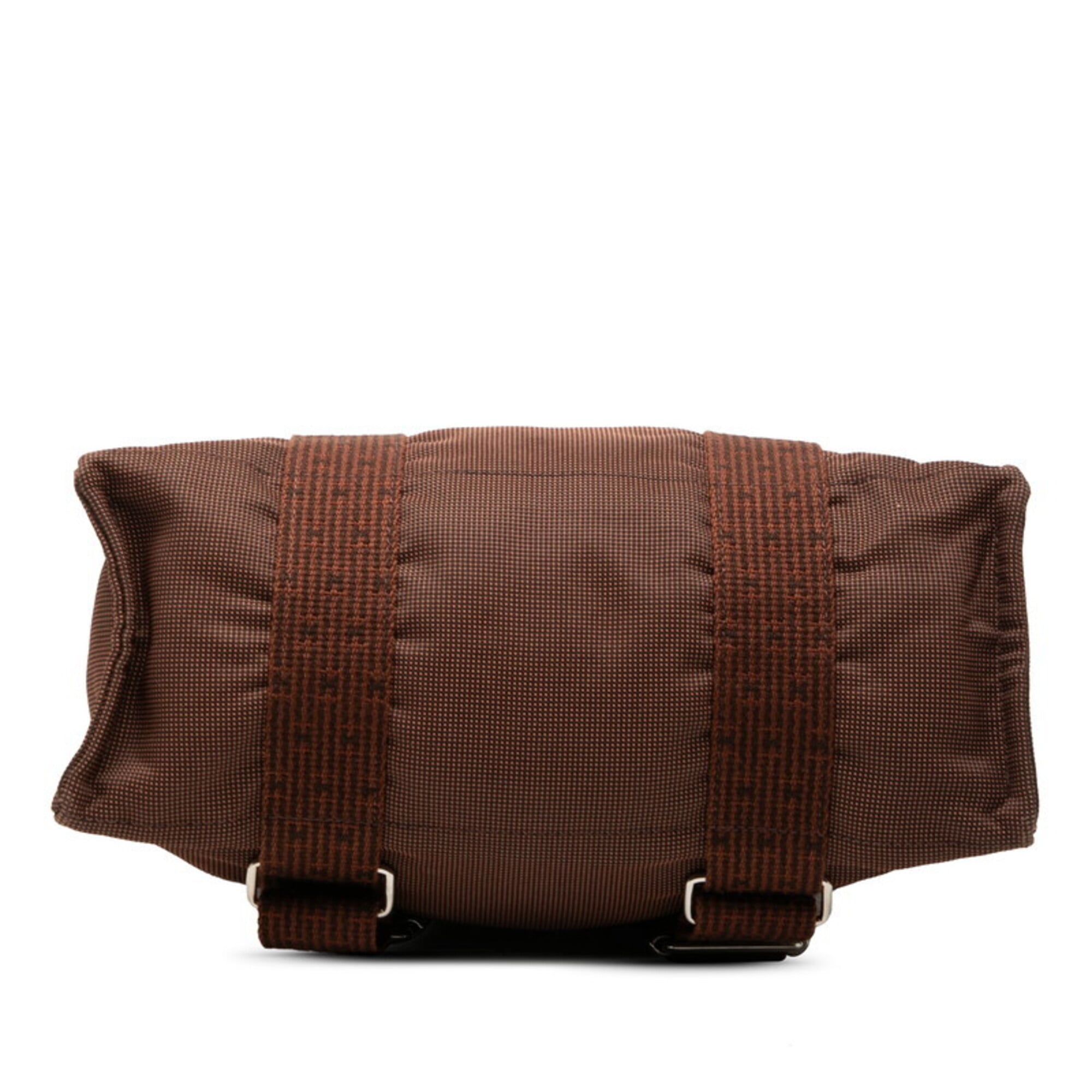 Hermes Her Line Brown Canvas Backpack (Pre-Owned)