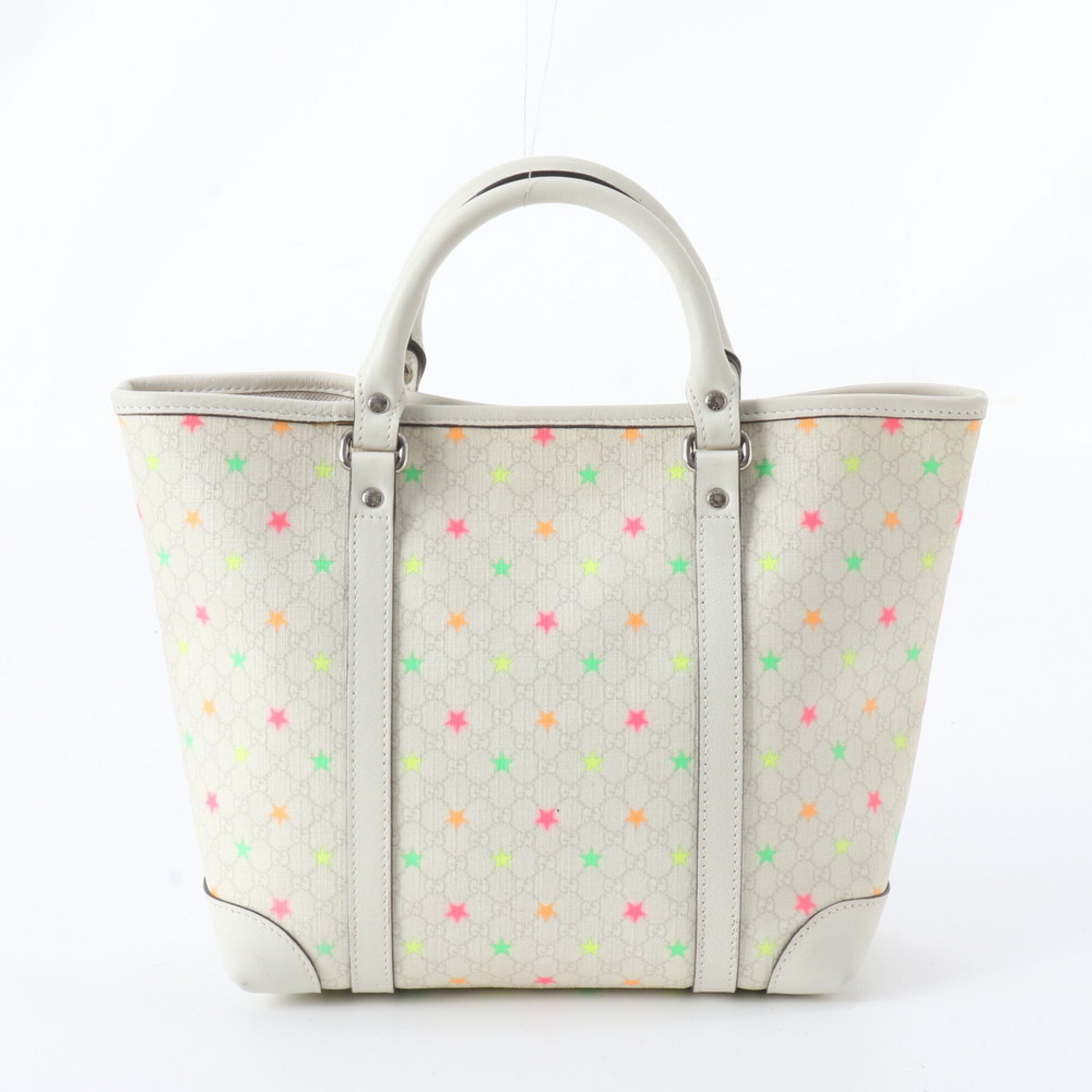 Gucci Multi-Color Leather Coated Canvas Handbag Tote Bag (Pre-Owned)