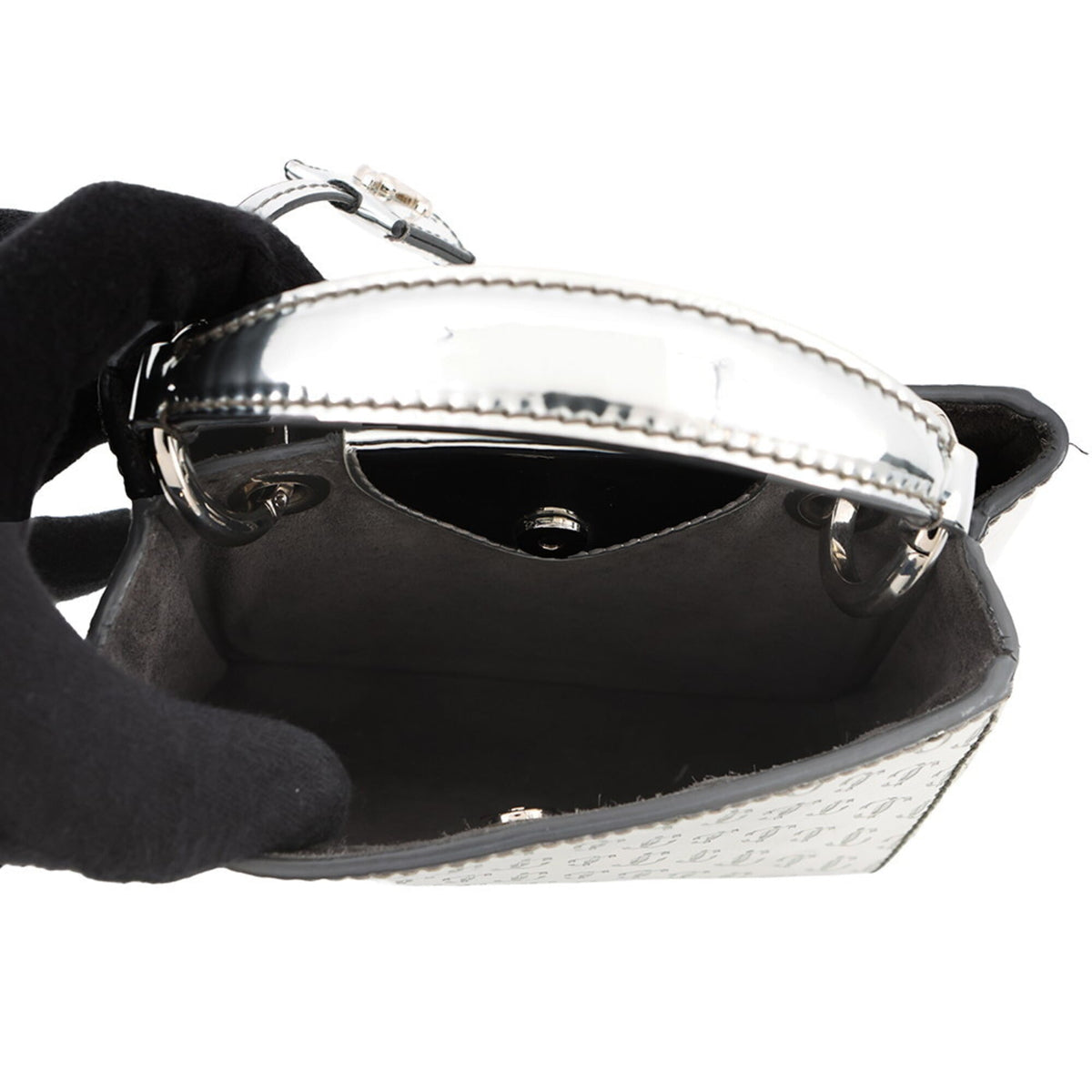 Jimmy Choo Silver Patent Leather Handbag (Pre-Owned)