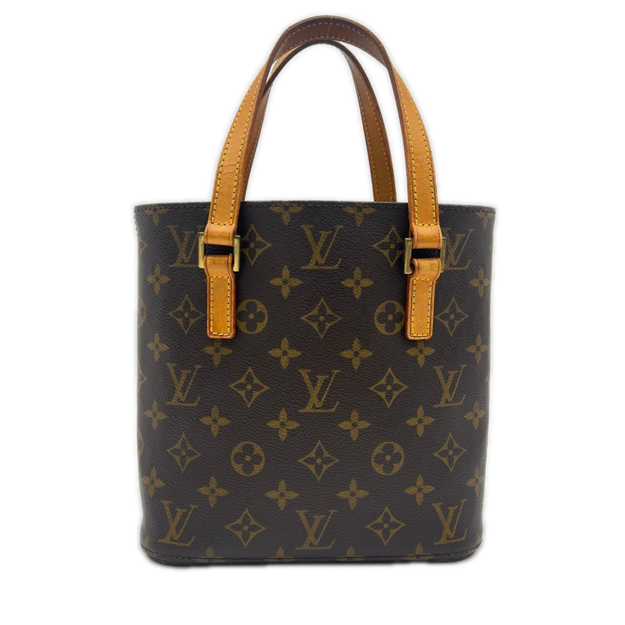 Louis Vuitton Monogram Beige Brown Coated Canvas Leather Handbag (Pre-Owned)