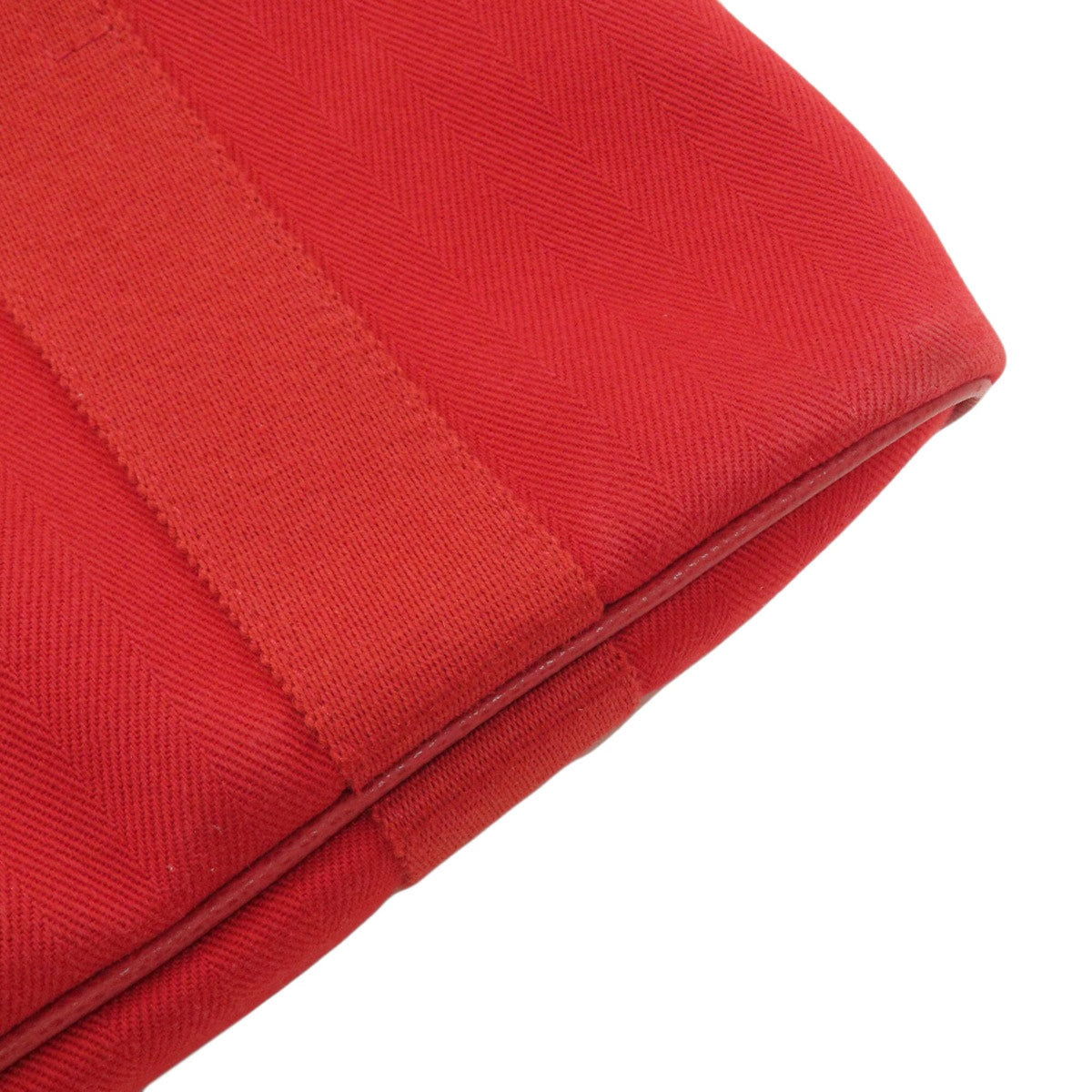 Hermes Red Color Canvas Tote Bag (Pre-Owned)