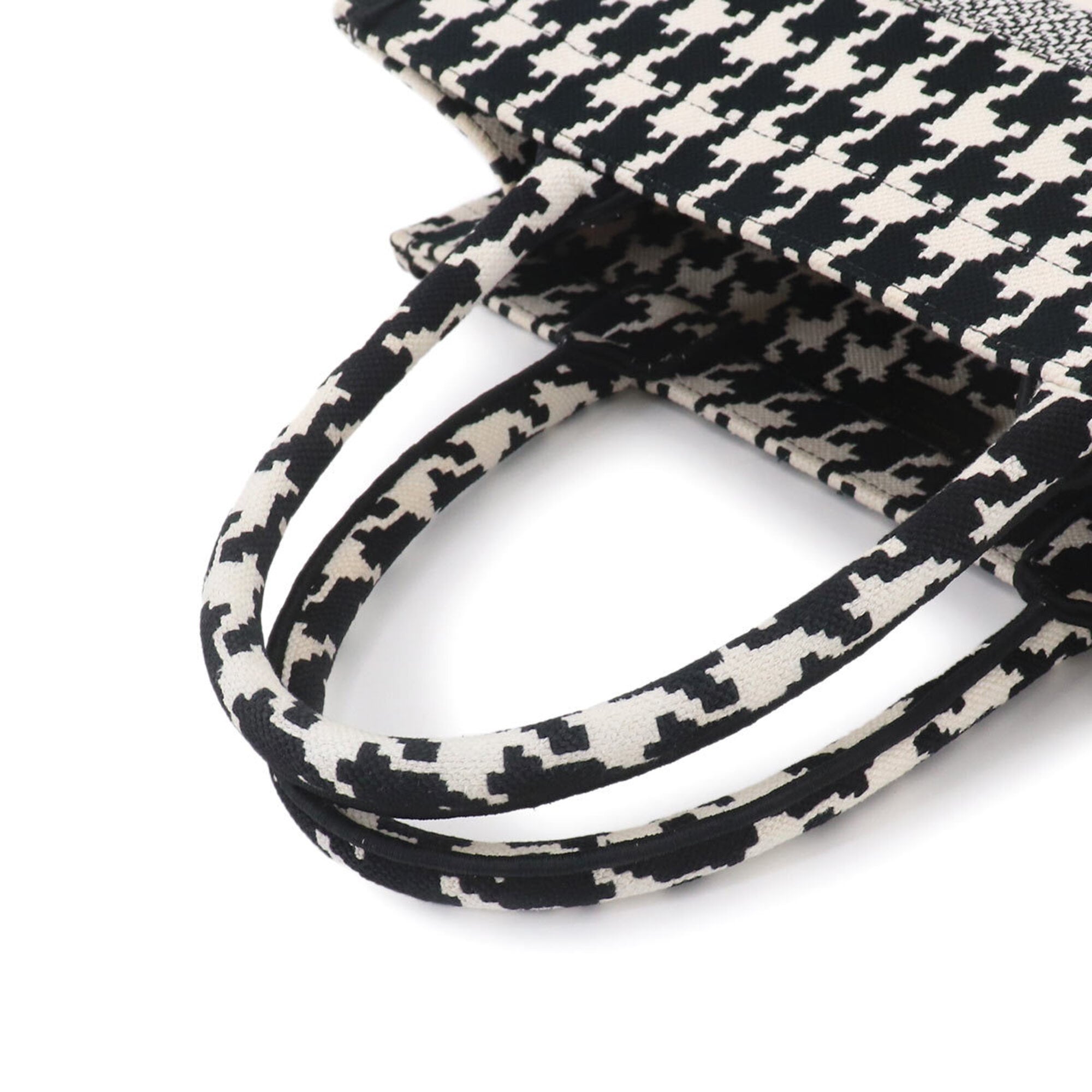 Christian Dior Black White Canvas Handbag Tote Bag (Pre-Owned)