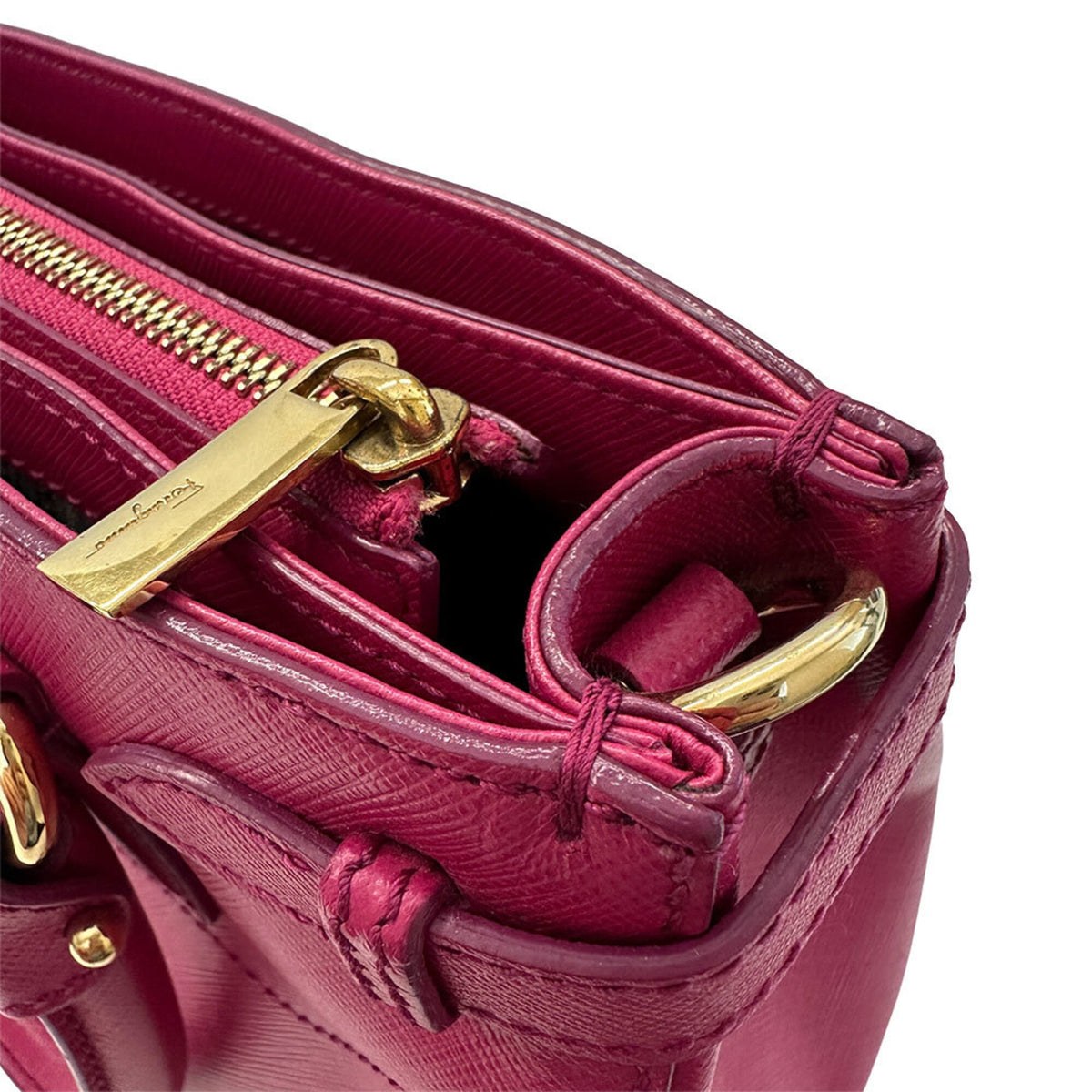 Salvatore Ferragamo Pink Leather Handbag Shoulder Bag (Pre-Owned)