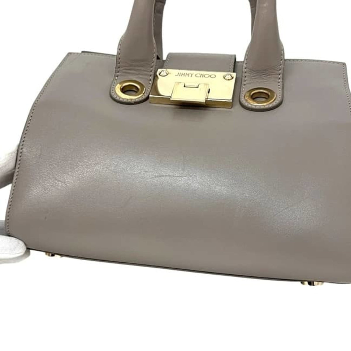 Jimmy Choo Gray Leather Handbag (Pre-Owned)