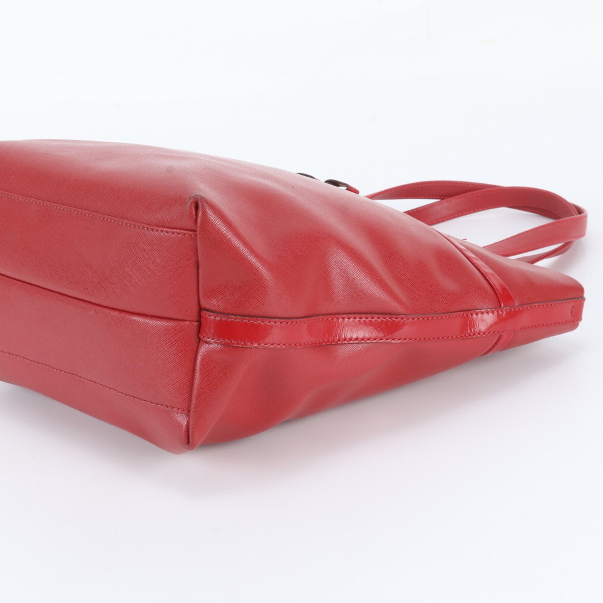 Salvatore Ferragamo Red Color Leather Handbag Shoulder Bag Tote Bag (Pre-Owned)