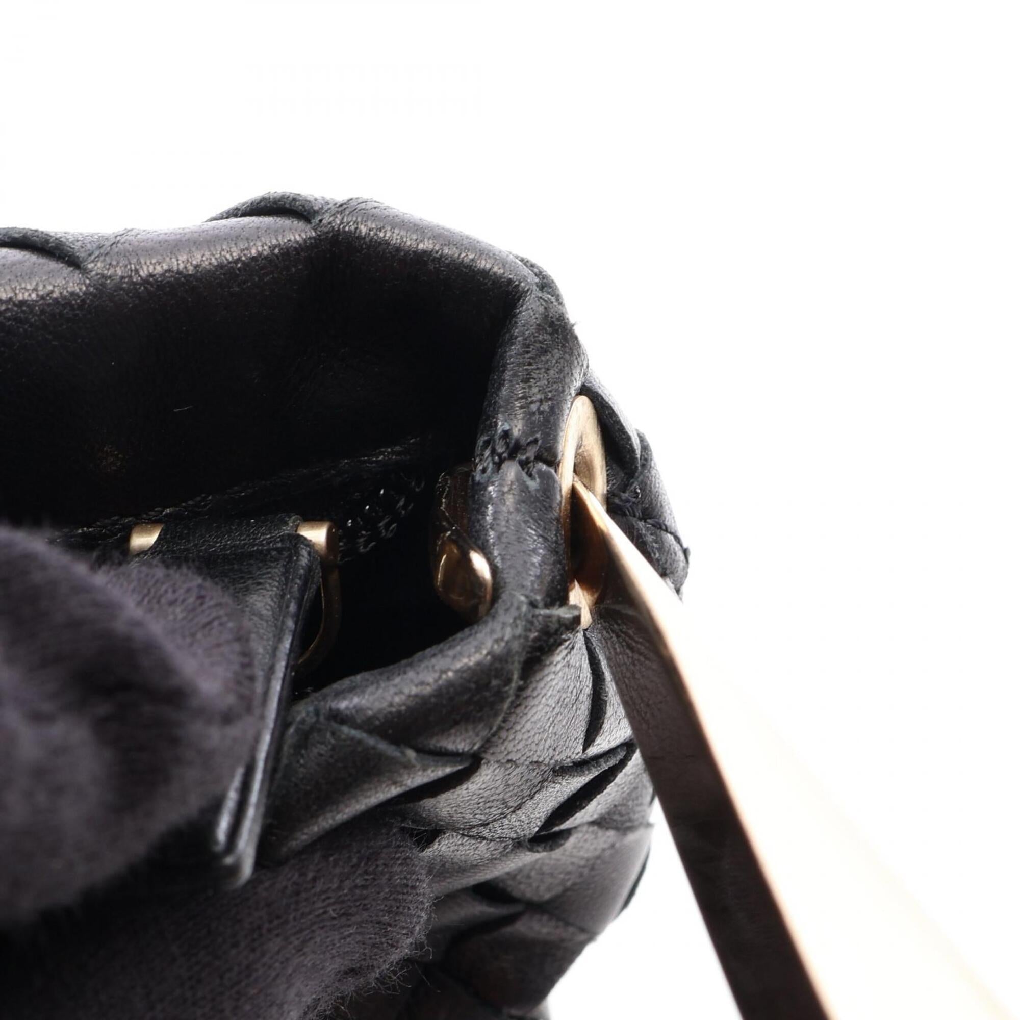 Bottega Veneta Black Intrecciato Handbag (Pre-Owned)