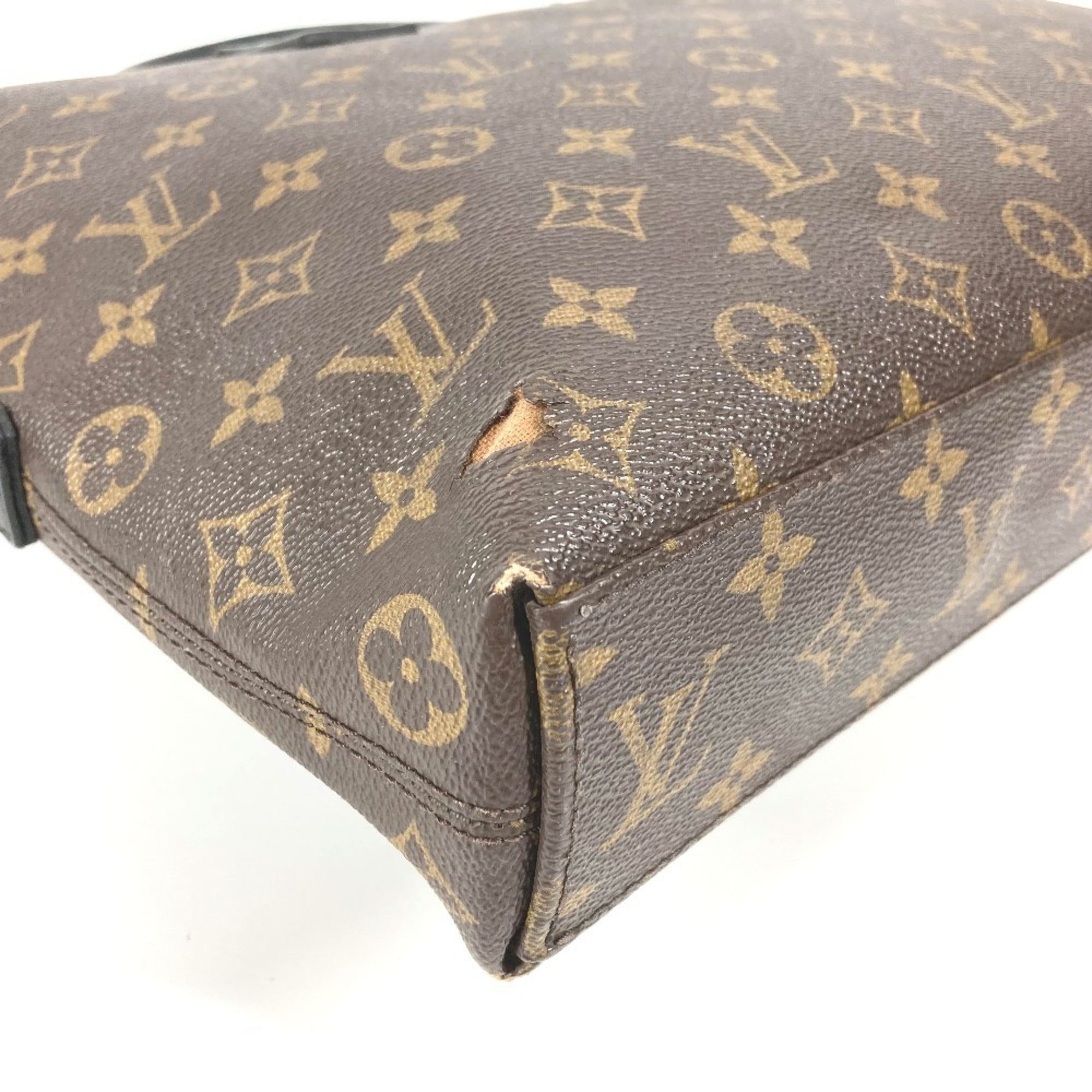 Louis Vuitton Black Brown Monogram Canvas Handbag (Pre-Owned)
