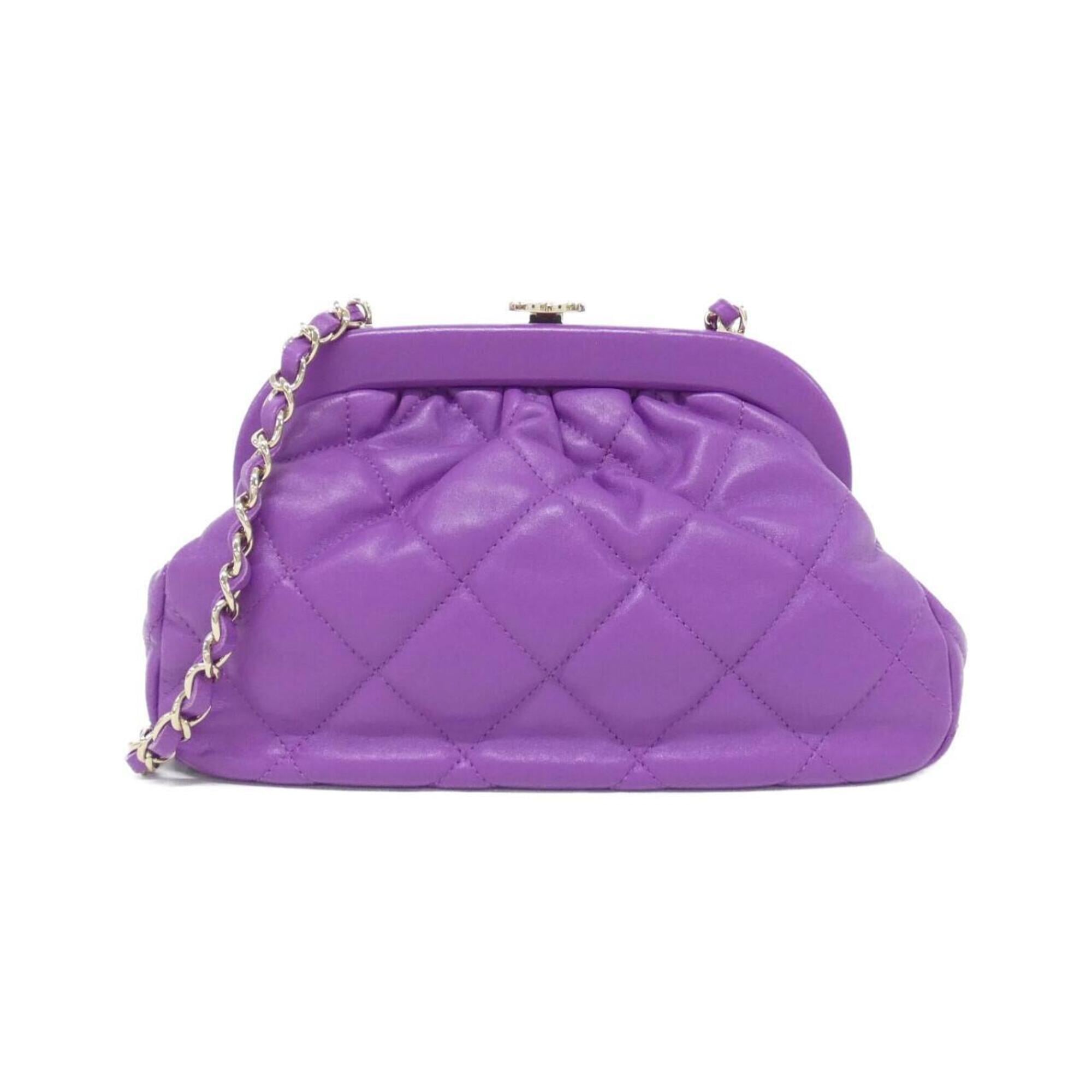 Chanel Purple Leather Shoulder Bag (Pre-Owned)