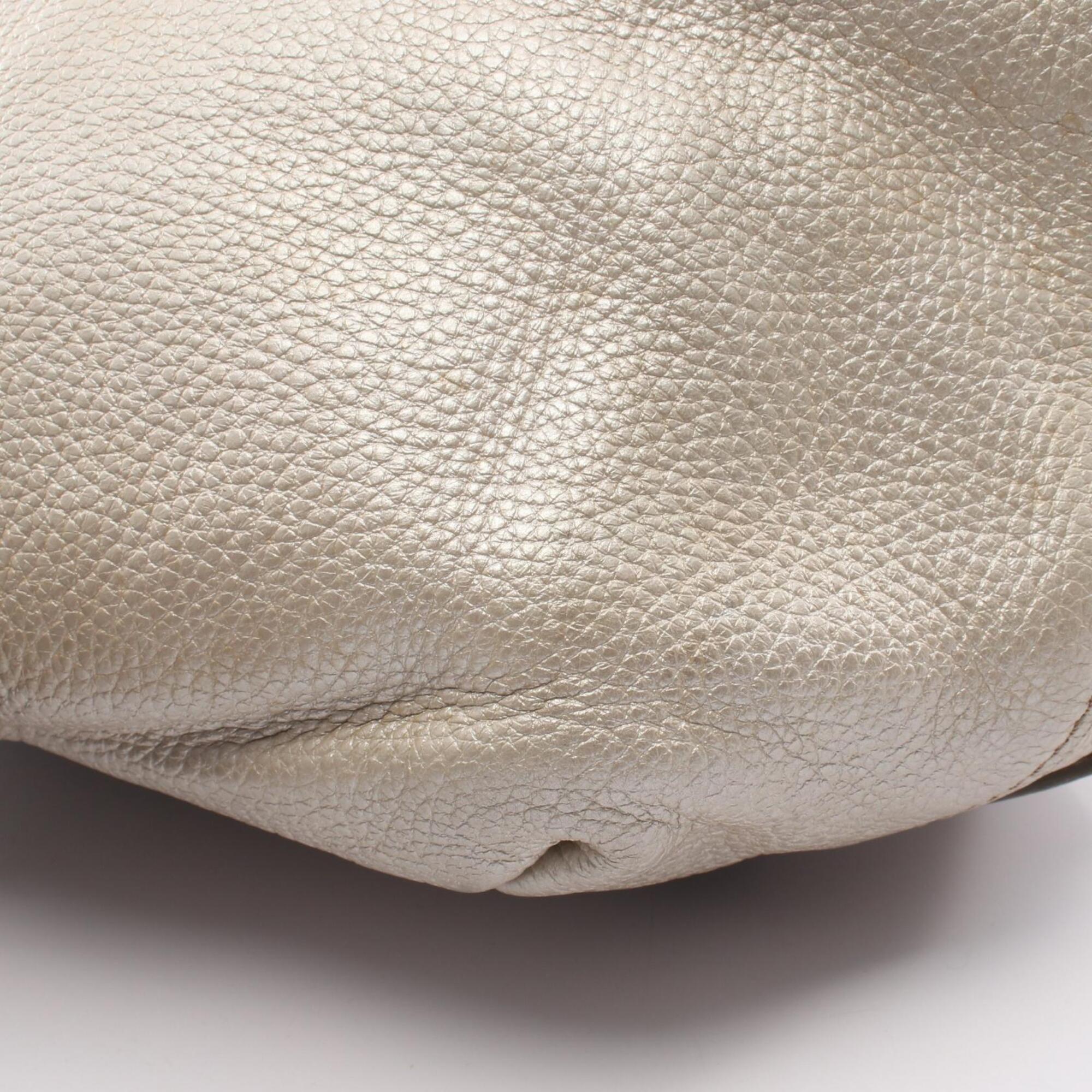 Celine Metallic White Leather Handbag (Pre-Owned)