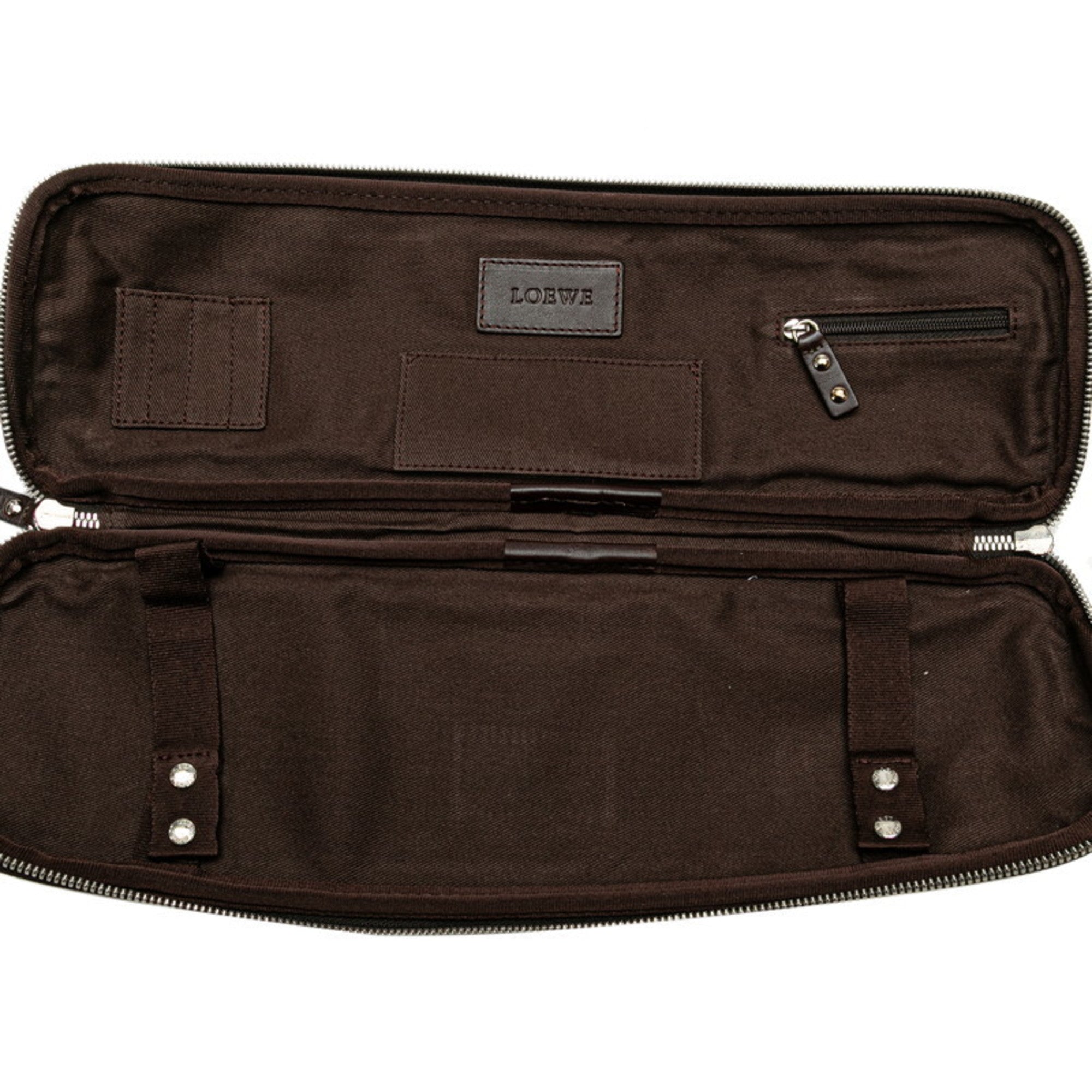 Loewe Black Brown Pvc Leather Clutch Bag (Pre-Owned)