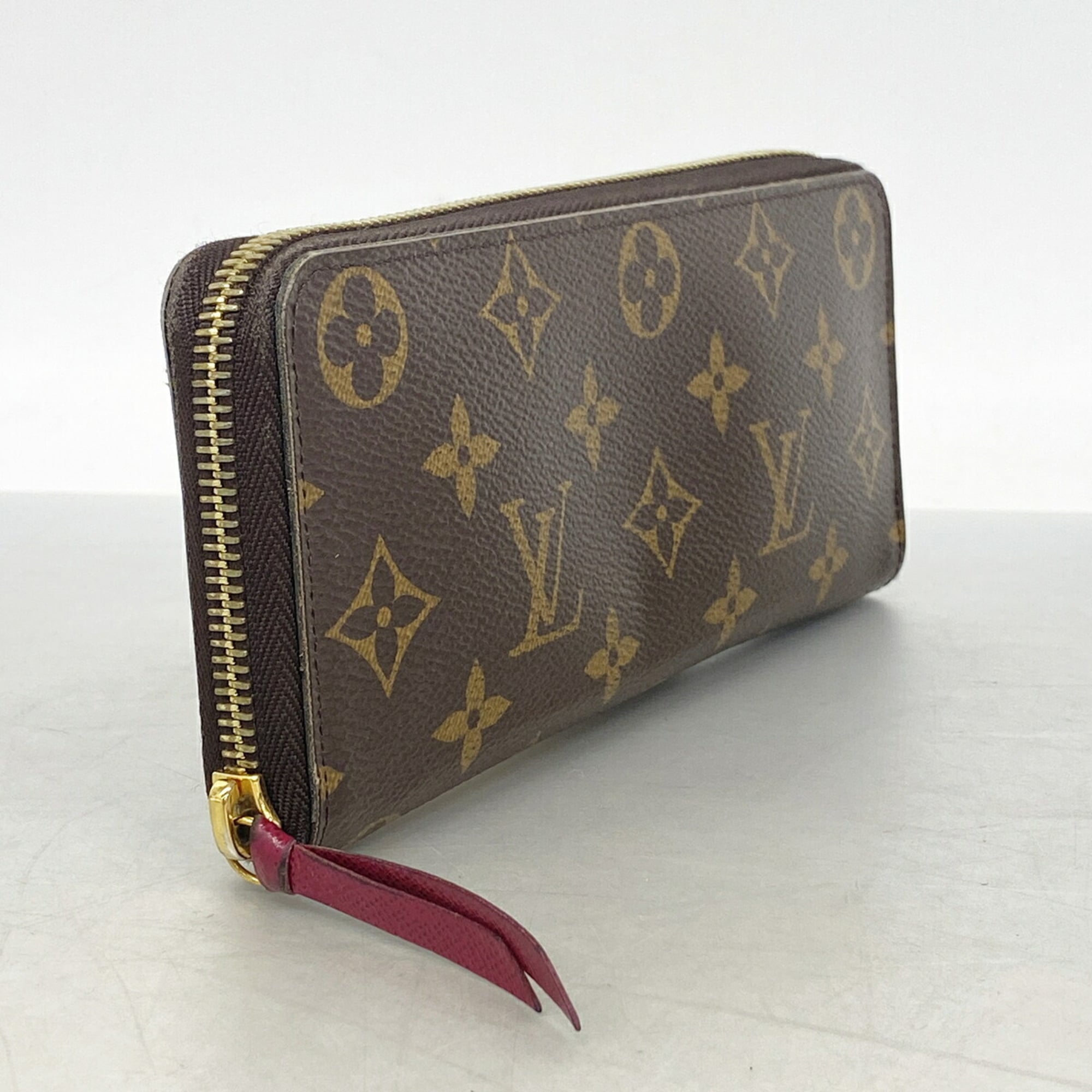 Louis Vuitton Brown Fuchsia Long Wallet (Bi-Fold) (Pre-Owned)
