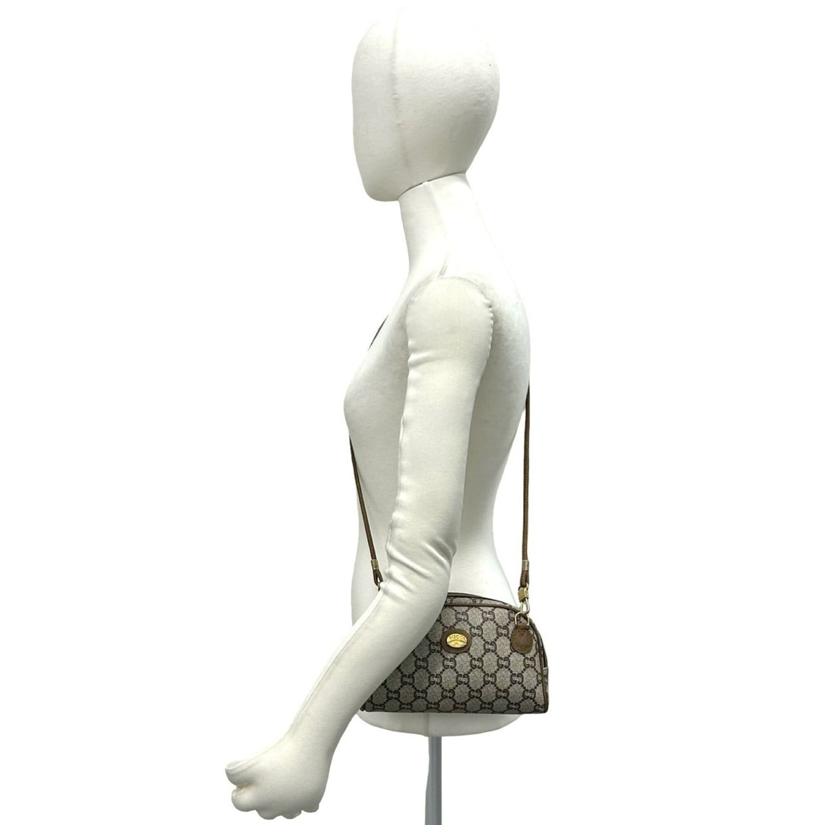 Gucci Brown Leather Pvc Pochette Shoulder Bag (Pre-Owned)