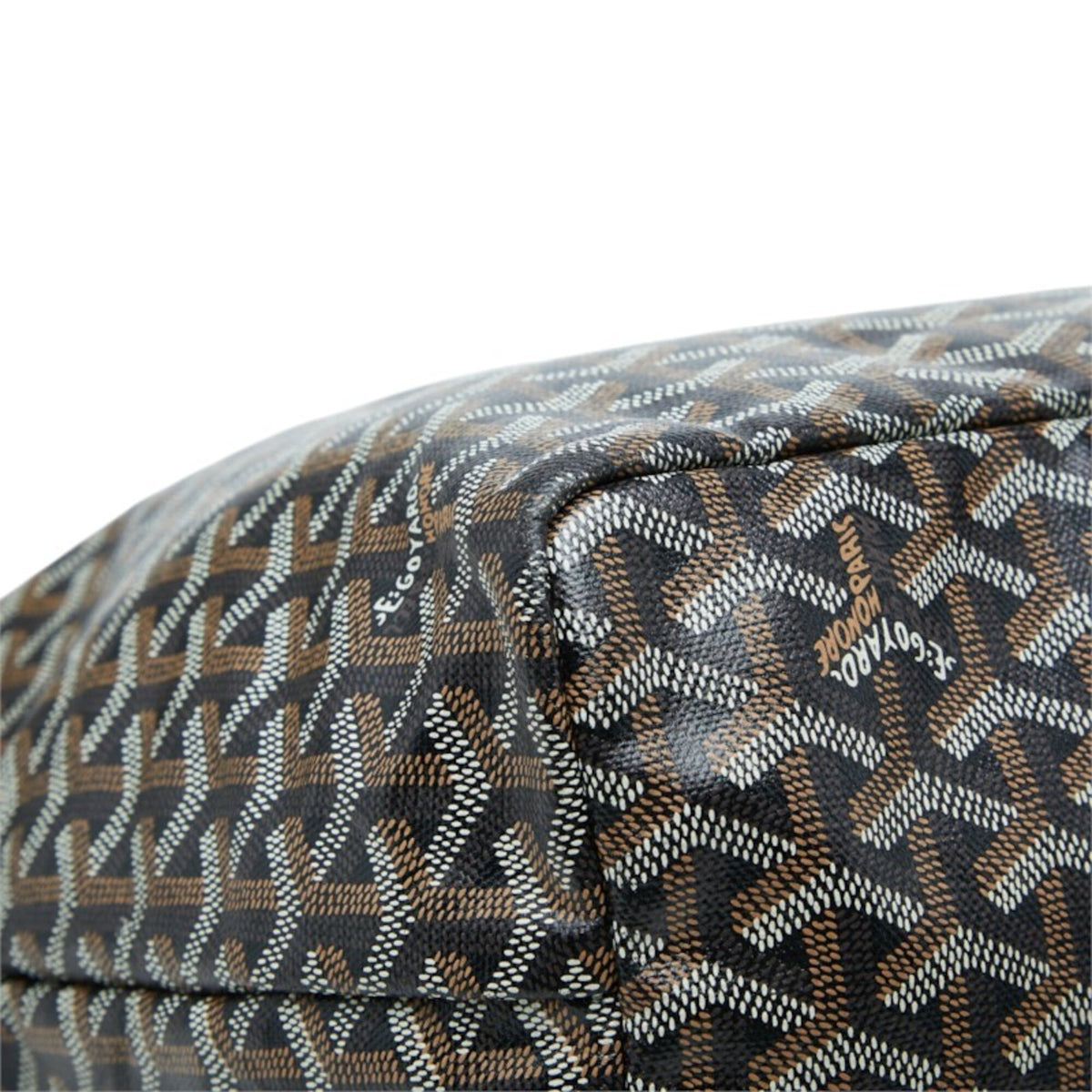 Goyard Black Brown Pvc Leather Pouch Tote Bag (Pre-Owned)