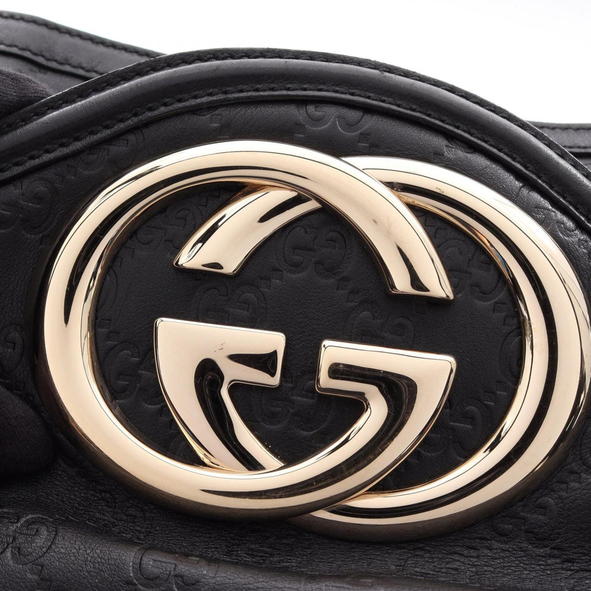 Gucci Black Leather Handbag Shoulder Bag (Pre-Owned)