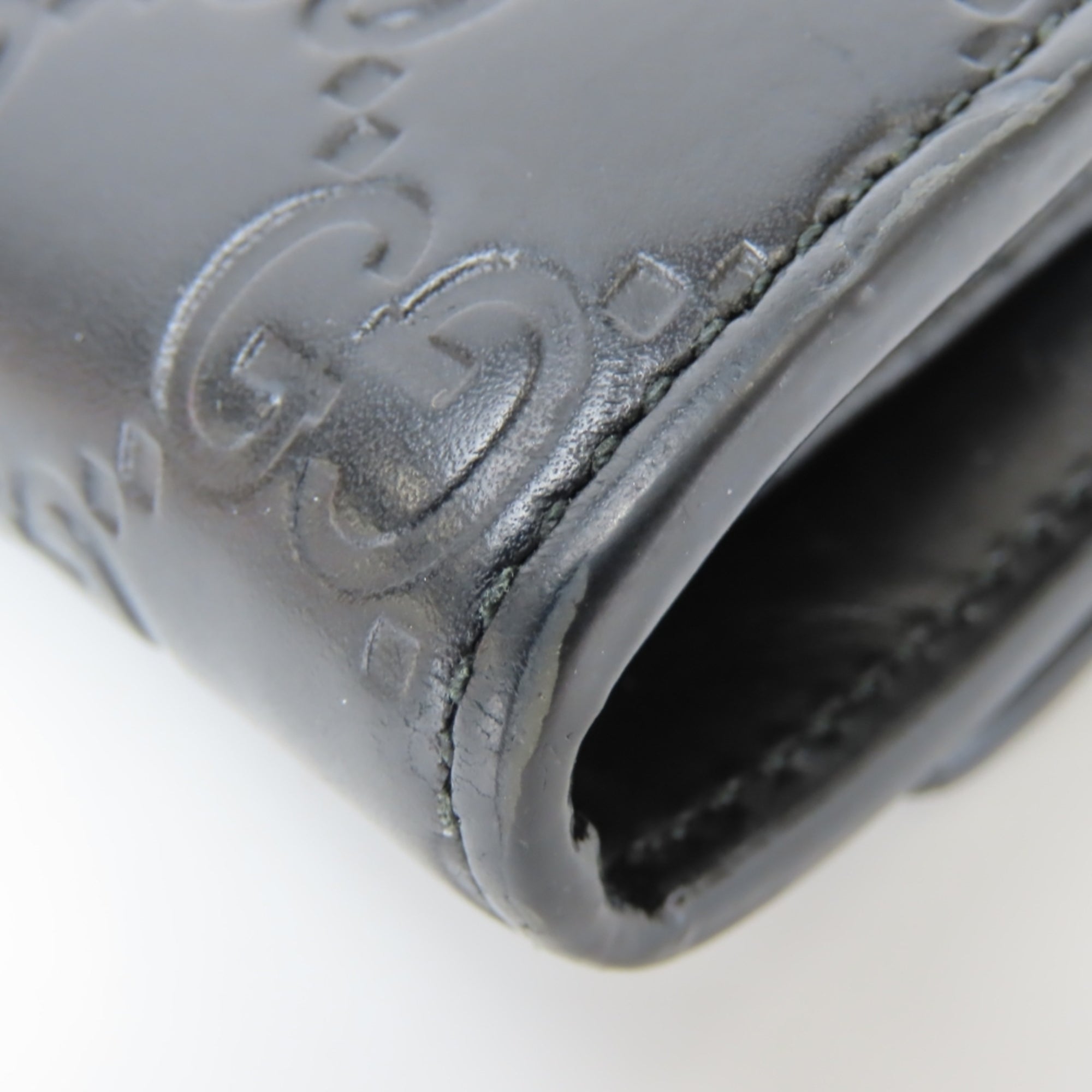 Gucci Black Gg Leather Wallet (Bi-Fold) (Pre-Owned)