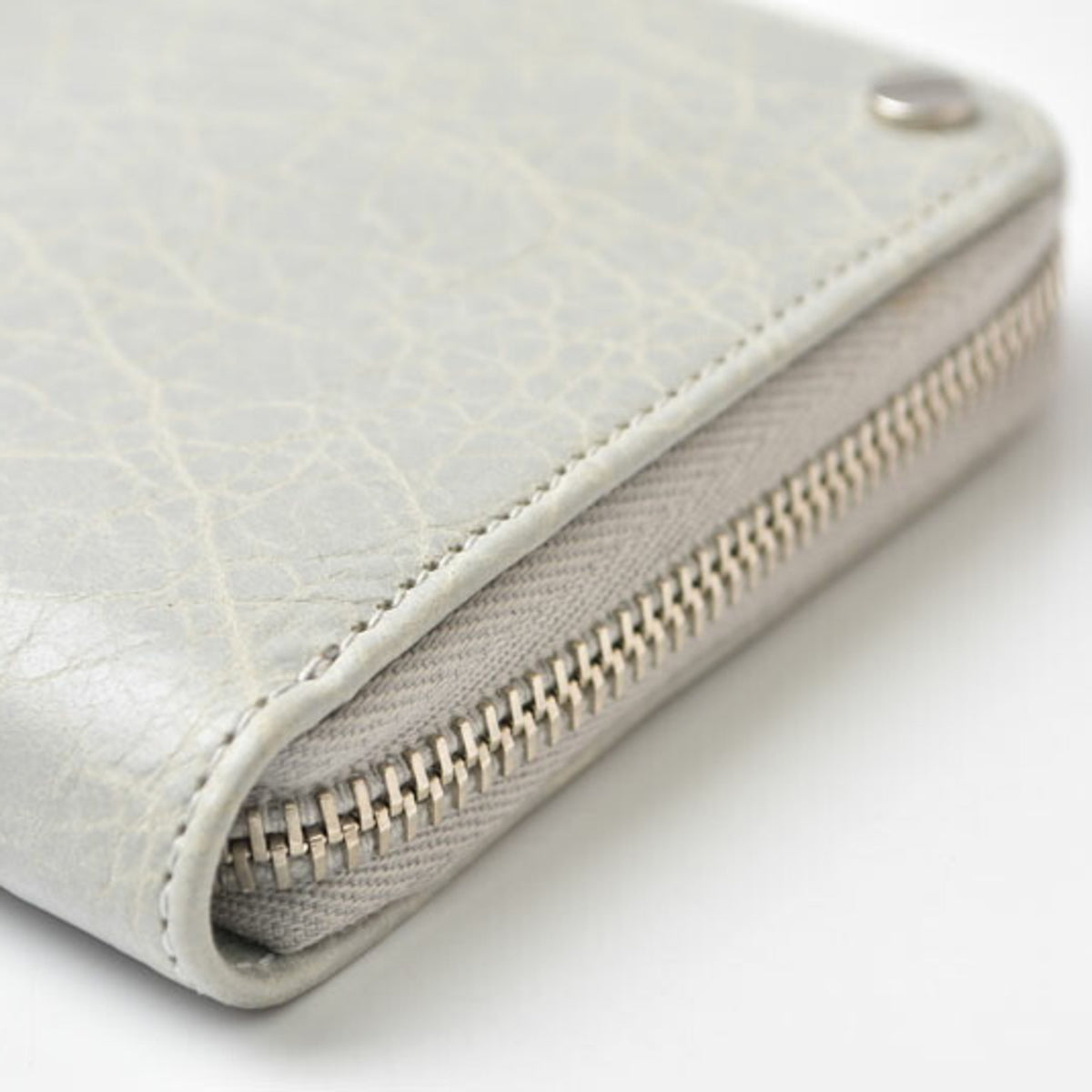 Balenciaga Light Gray Leather Long Wallet (Bi-Fold) (Pre-Owned)