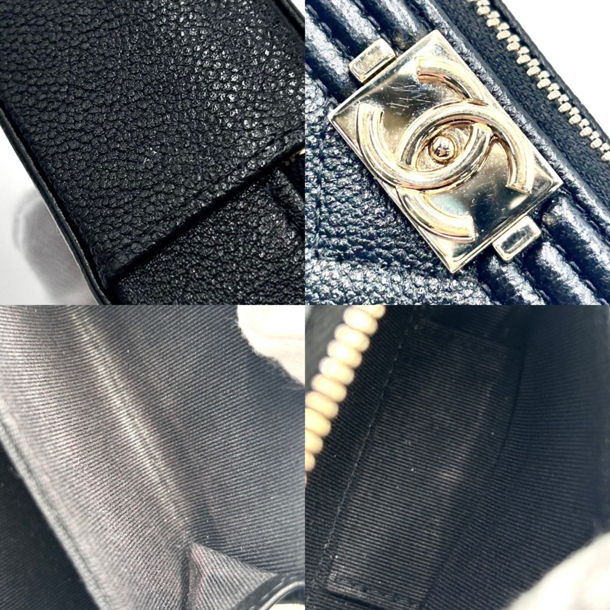 Chanel Black Grained Calfskin Shoulder Bag (Pre-Owned)