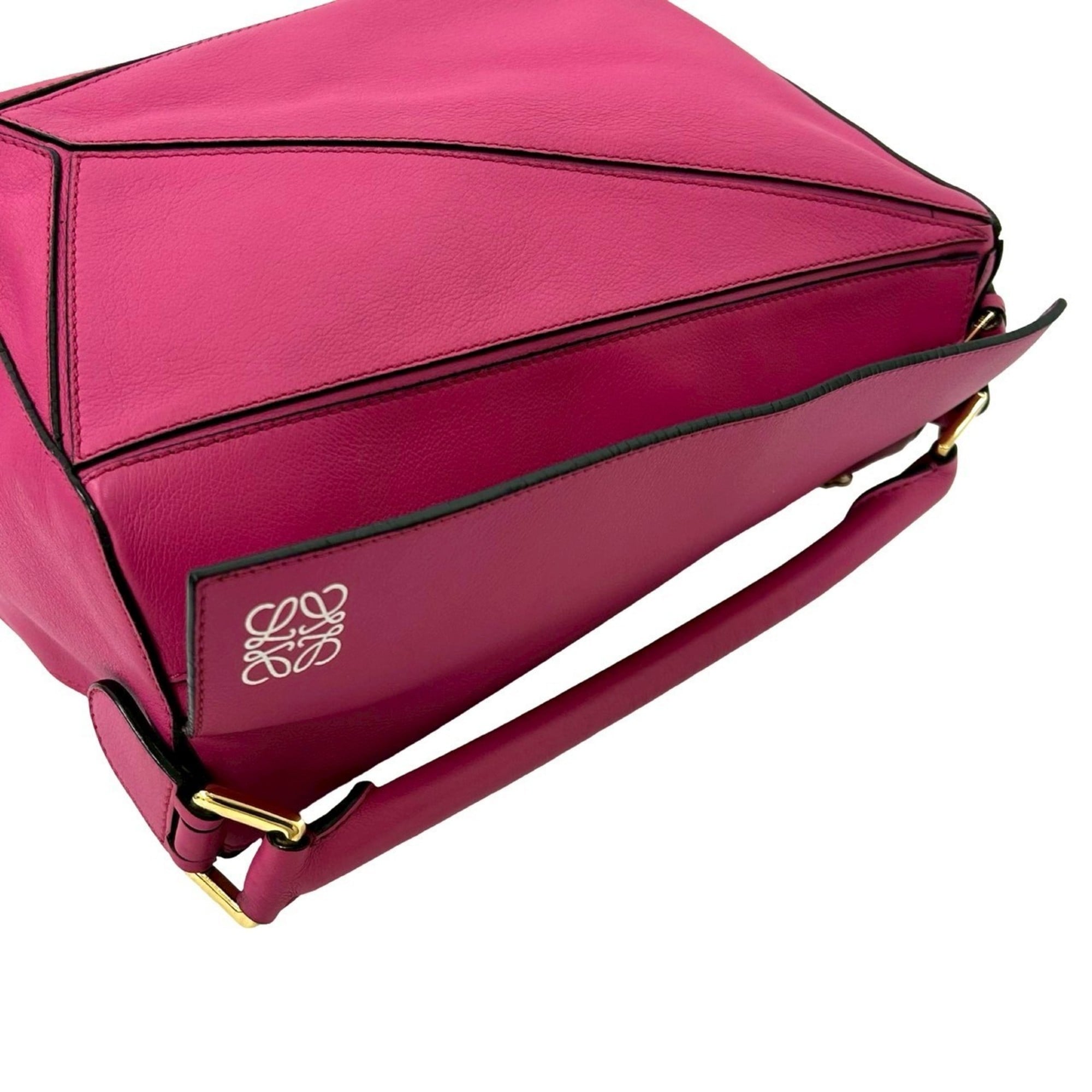 Loewe Pink Leather Boston Bag Handbag Shoulder Bag (Pre-Owned)