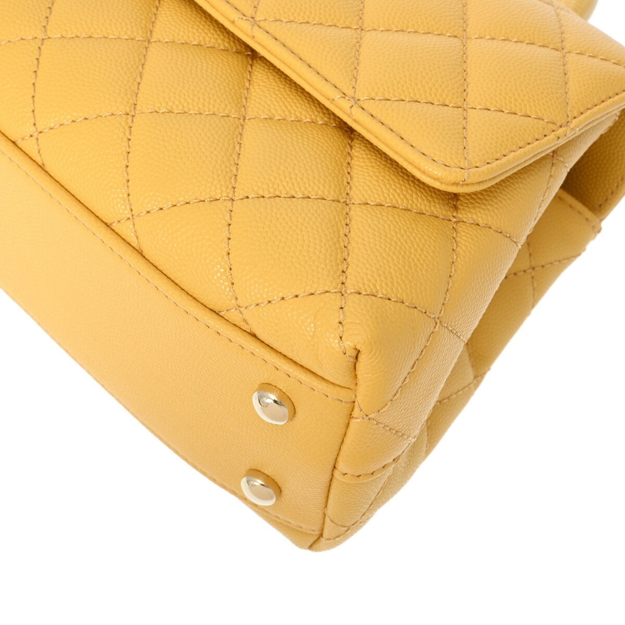 Chanel Yellow Caviar Leather Handbag (Pre-Owned)