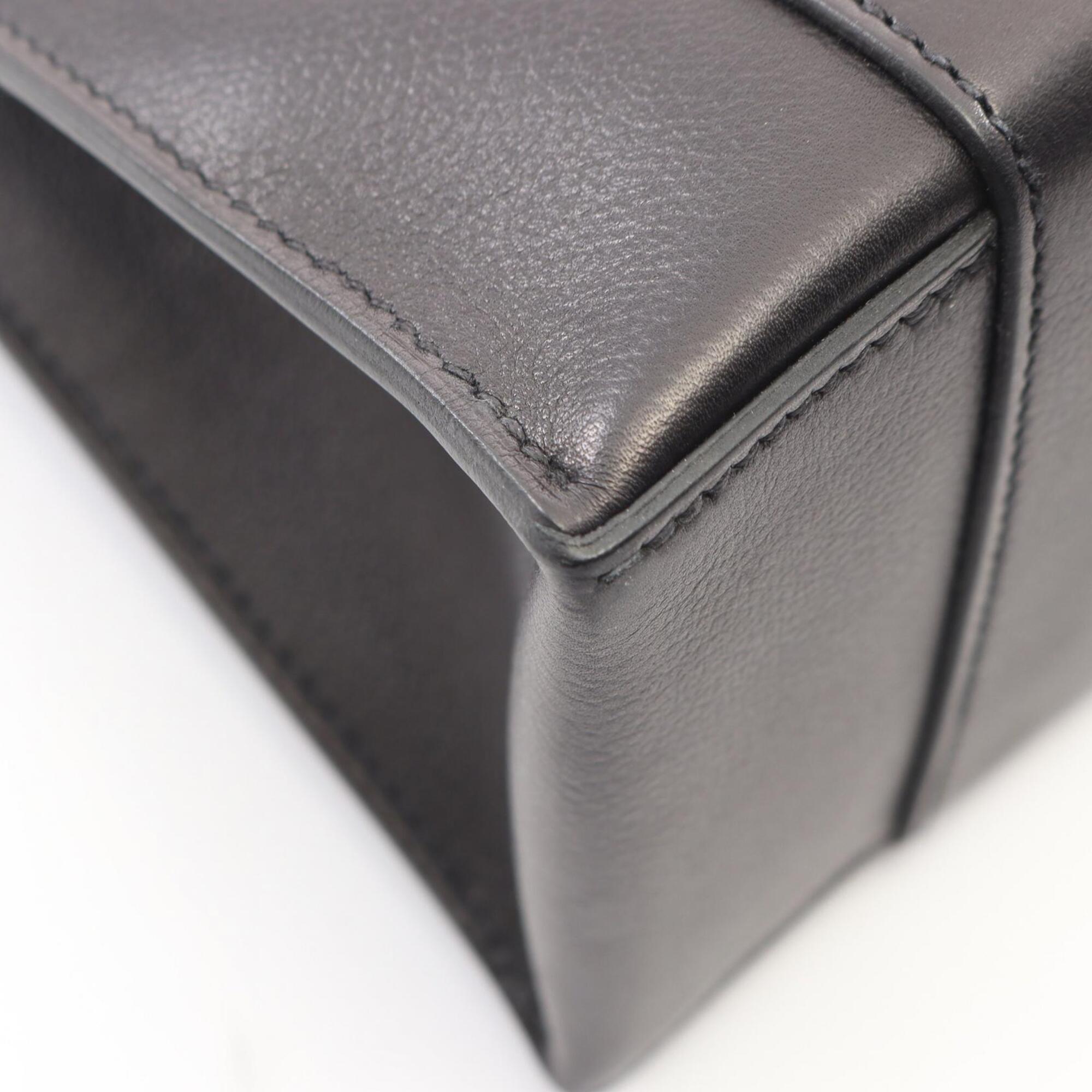 Hermes Black Leather Evergrain Leather Handbag Shoulder Bag (Pre-Owned)