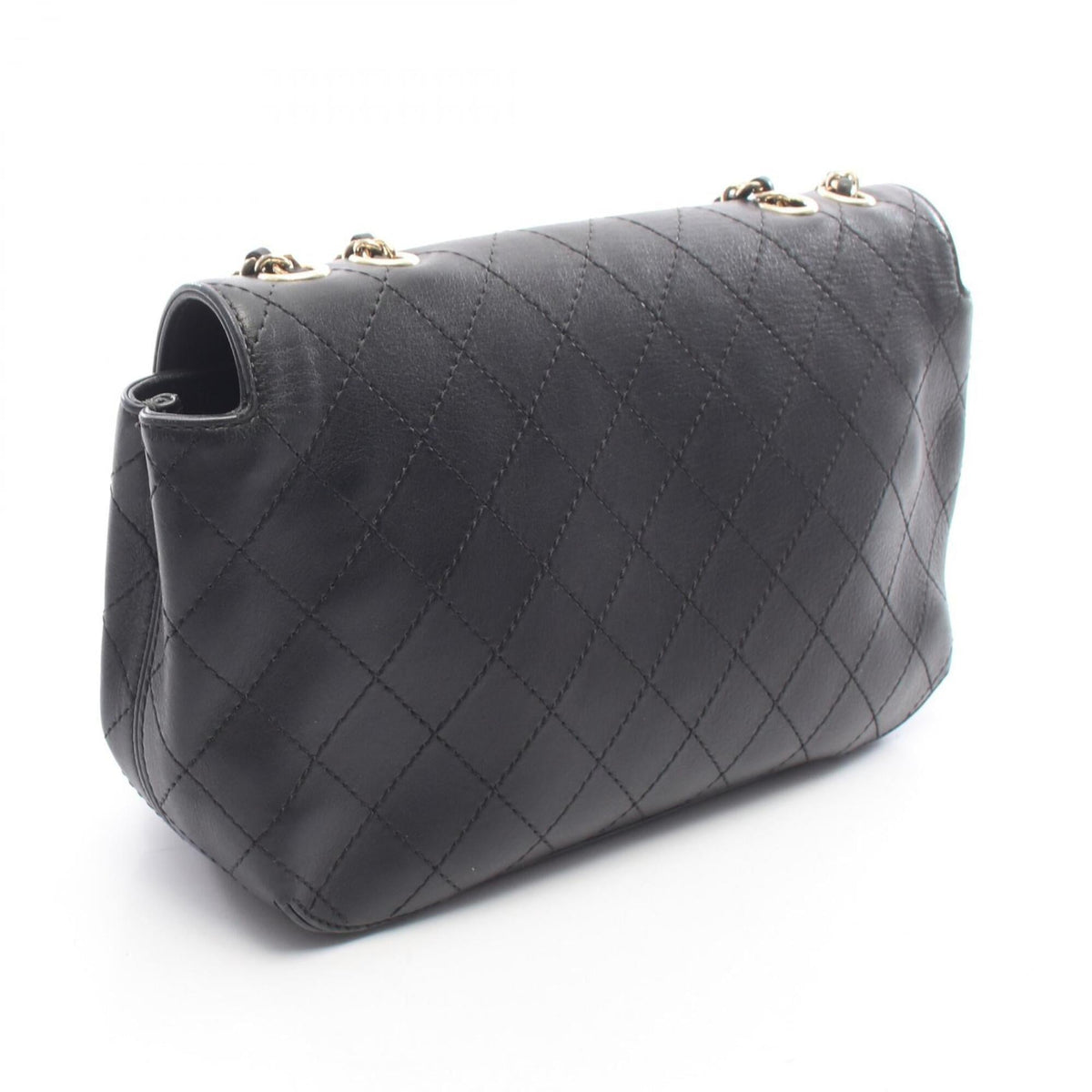 Chanel Black Leather Handbag Shoulder Bag (Pre-Owned)