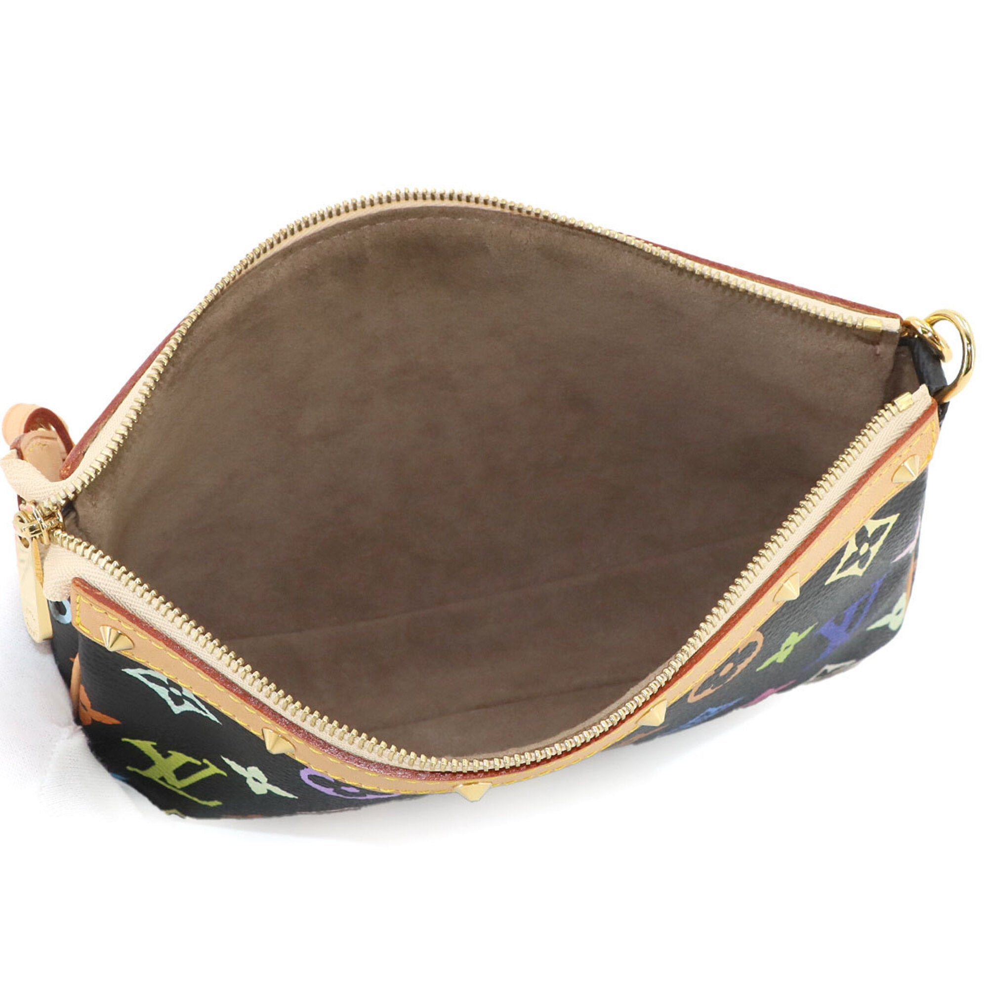 Louis Vuitton Multi-Color Noir Monogram Multicolore Handbag Pochette (Pre-Owned)